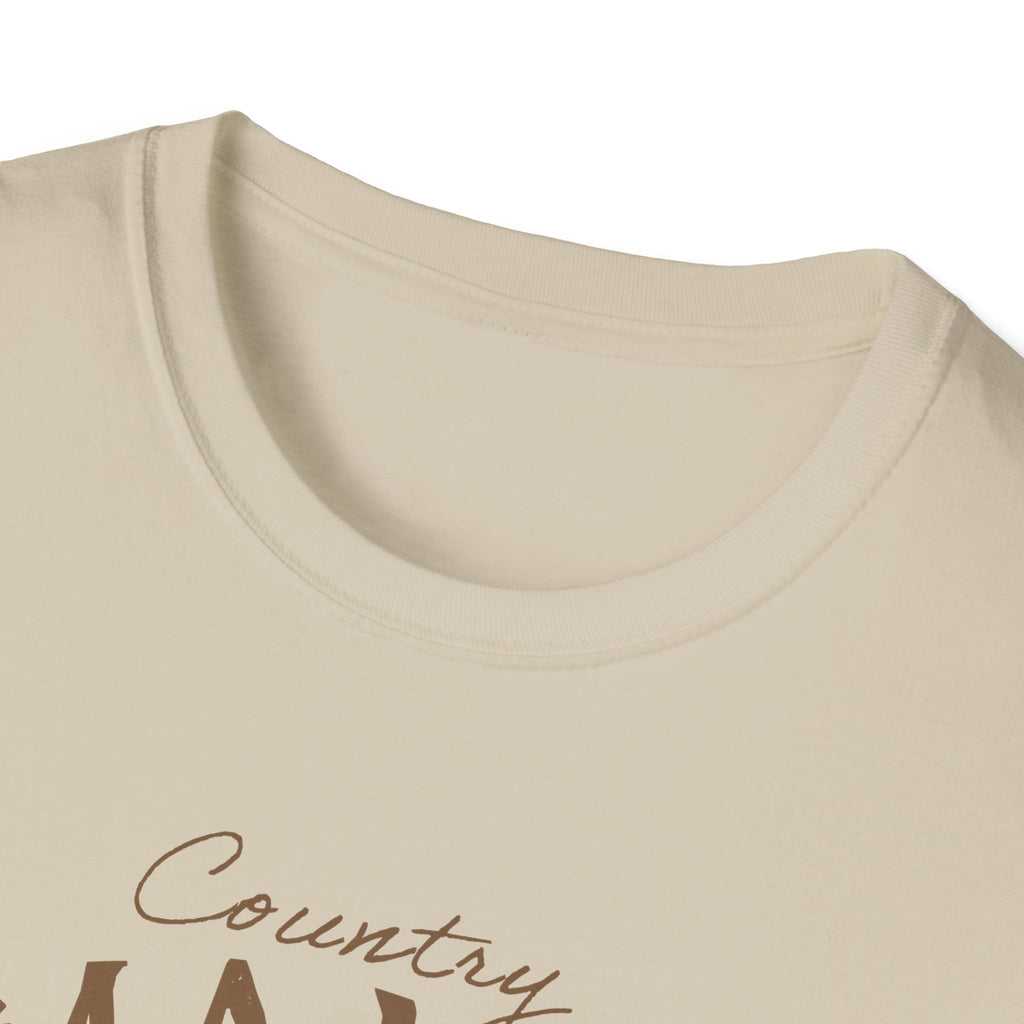 Country Mama T-Shirt — Floral Longhorn Skull Graphic