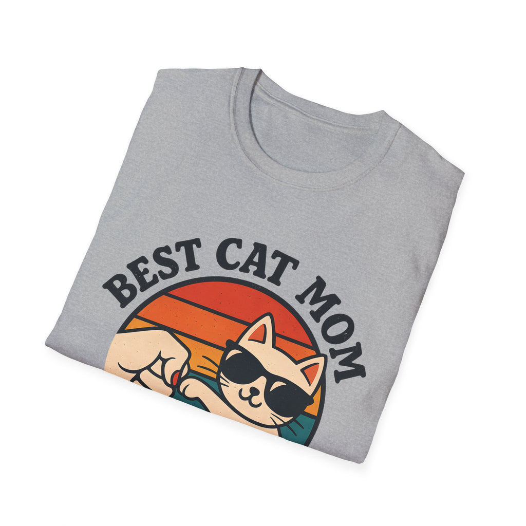 Best Cat Mom Ever T-Shirt — Cute Retro Cat Fist Bump Tee for Cat Lovers, Mother's Day Gift