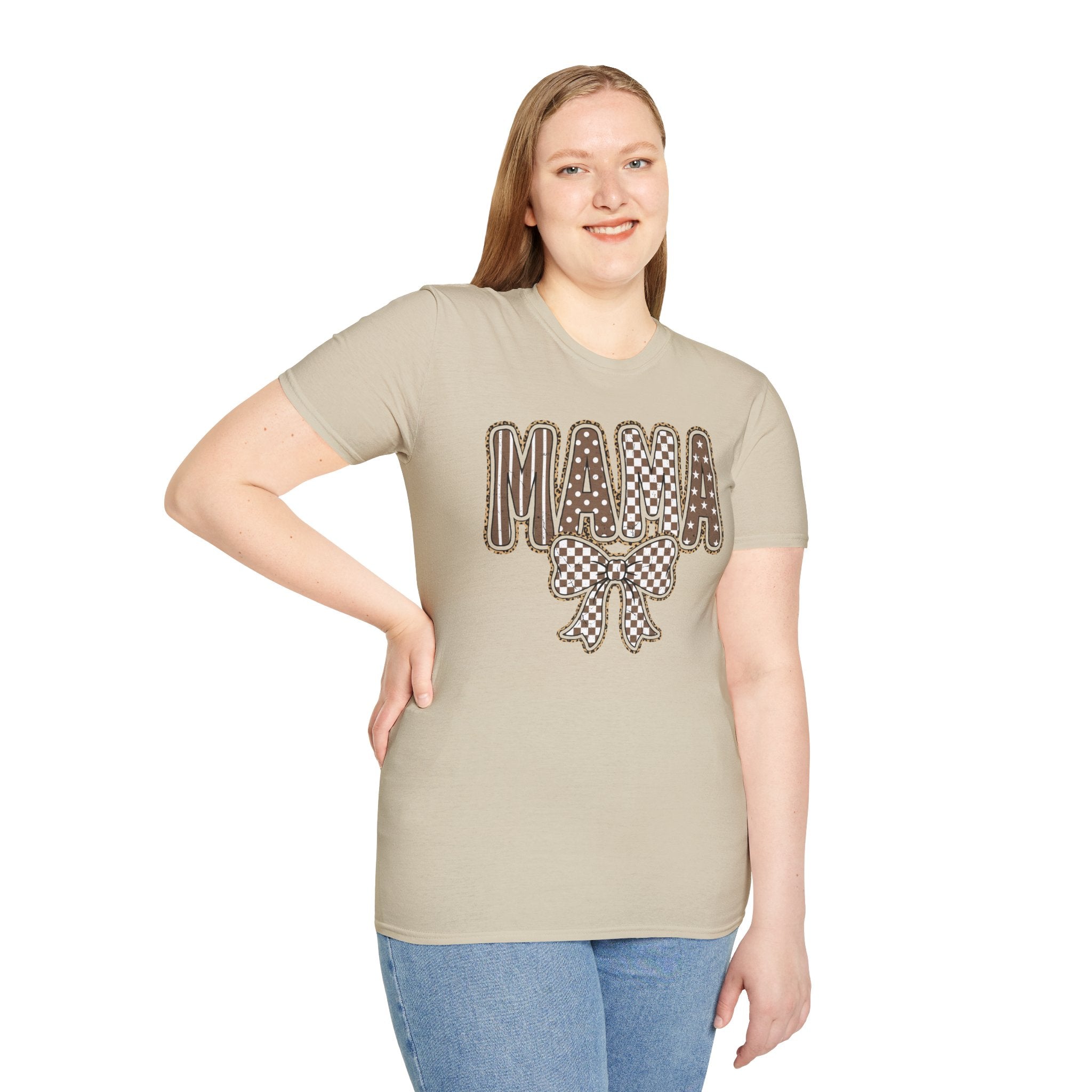 Mama Graphic T-Shirt — Polka Dot Lettering with Bow | Mother’s Day Gift