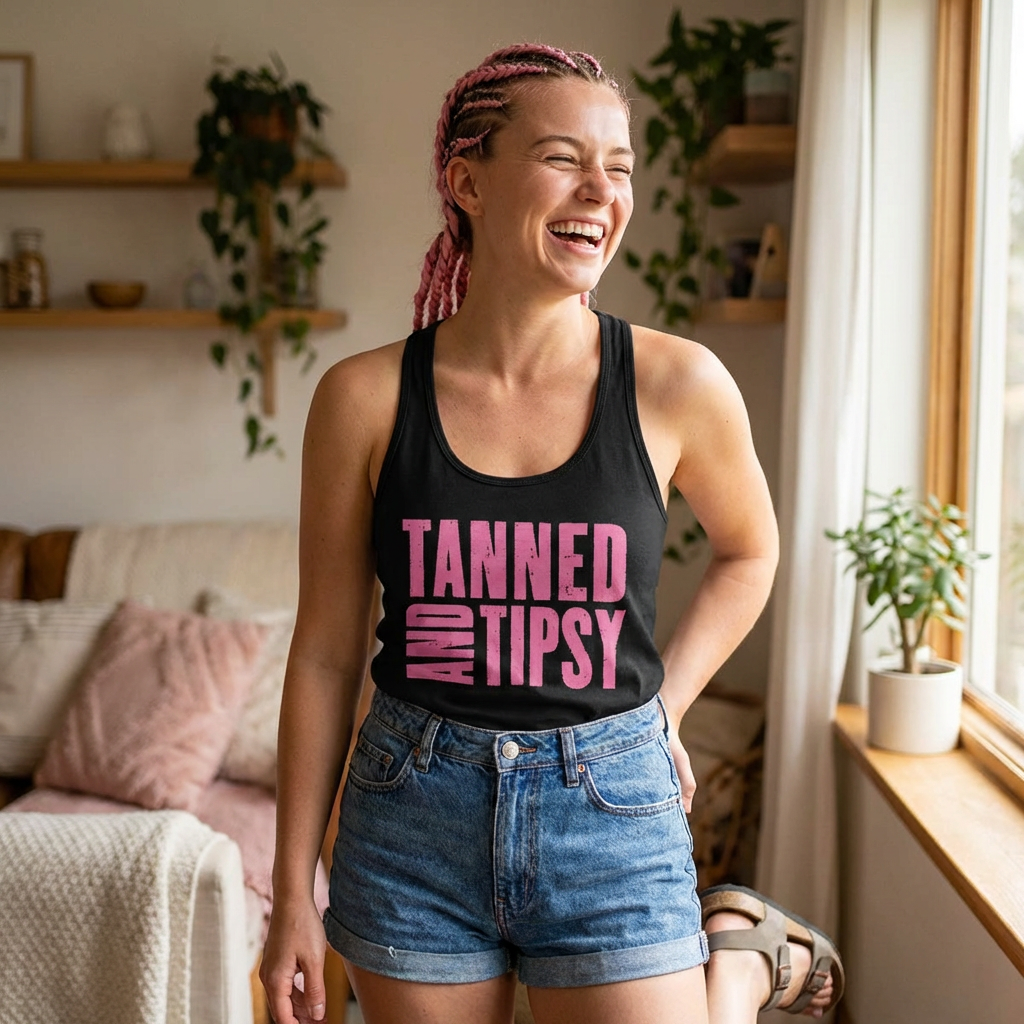 Tanned and Tipsy -- Women's Ideal Racerback Tank
