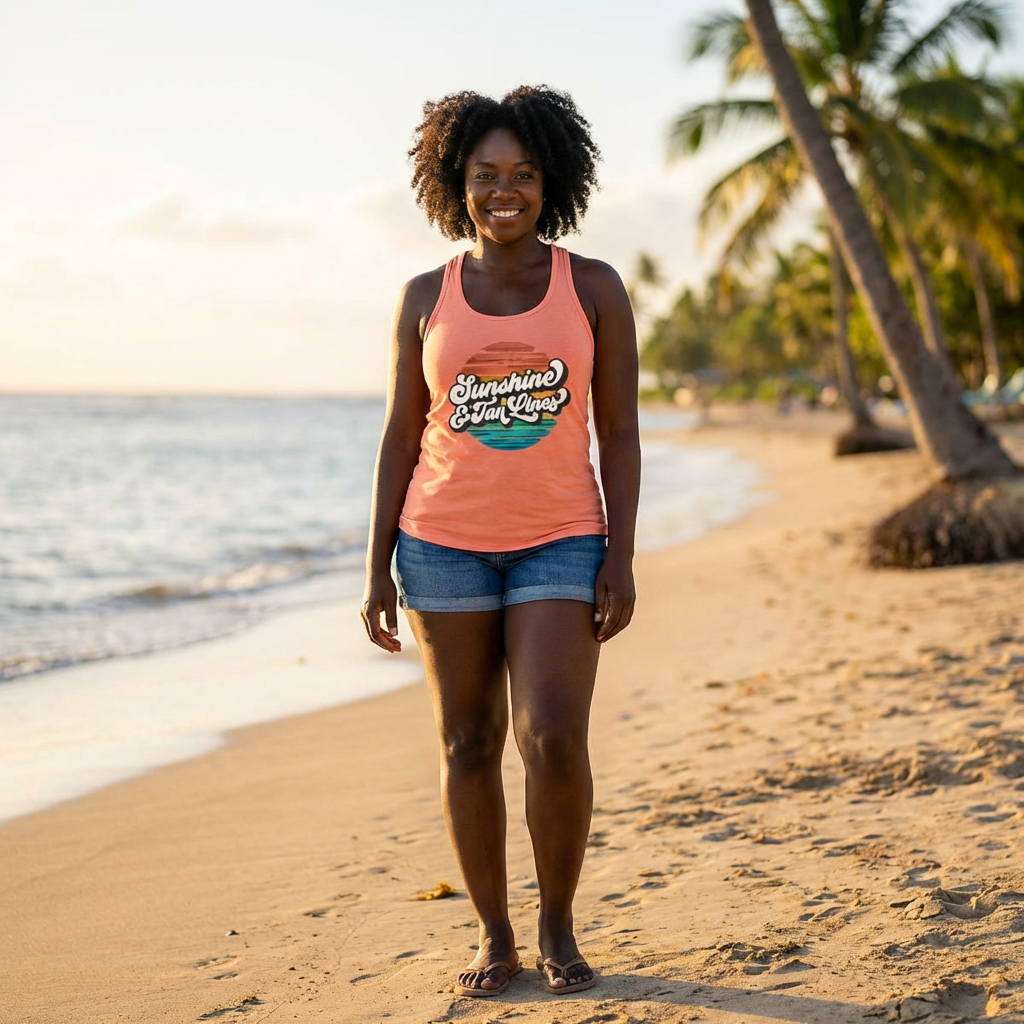 Sunshine & Tan Lines -- Women's Ideal Racerback Tank