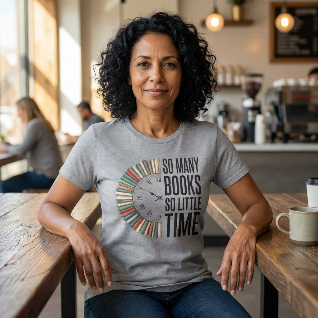 So Many Books So Little Time T-Shirt — Reader Clock Graphic Tee