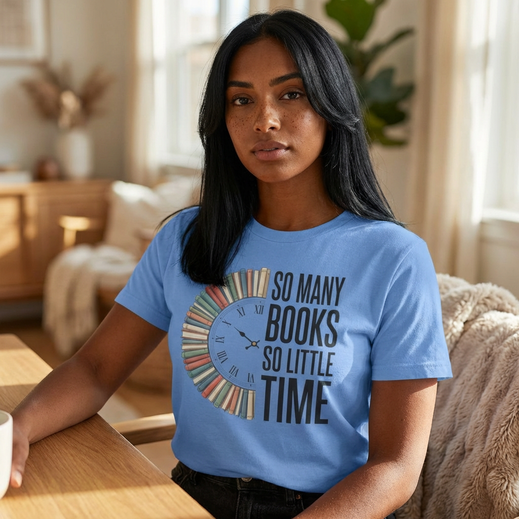 So Many Books So Little Time T-Shirt — Reader Clock Graphic Tee