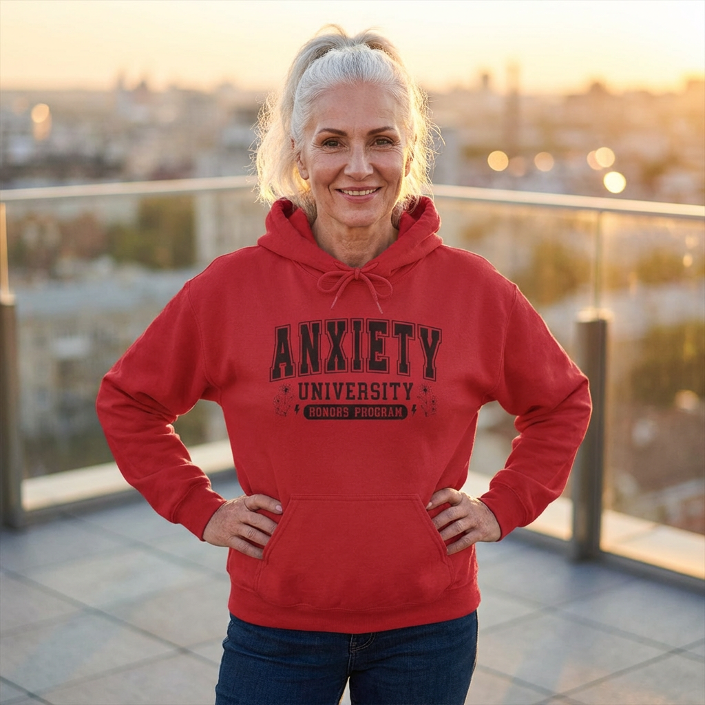 Anxiety University Hoodie — 'Anxiety University Honors Program' Graphic Sweatshirt