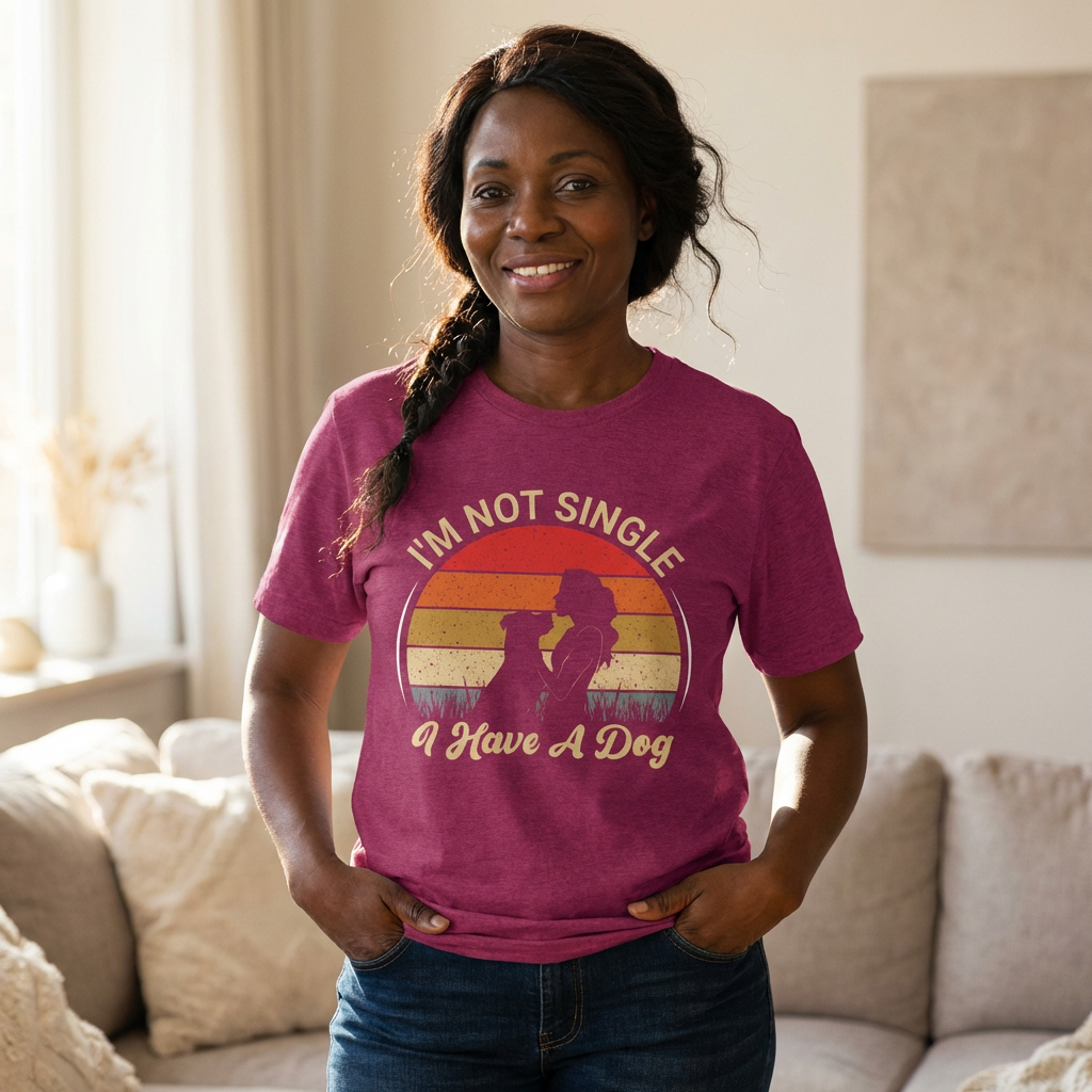 I’m Not Single I Have A Dog T-Shirt — Retro Sunset Dog Lover Tee