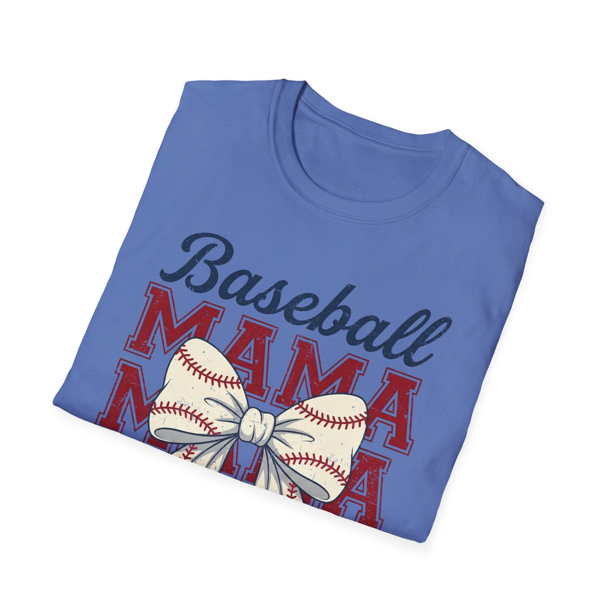 Baseball Mama T-Shirt — Retro Bow Baseball Mom Tee