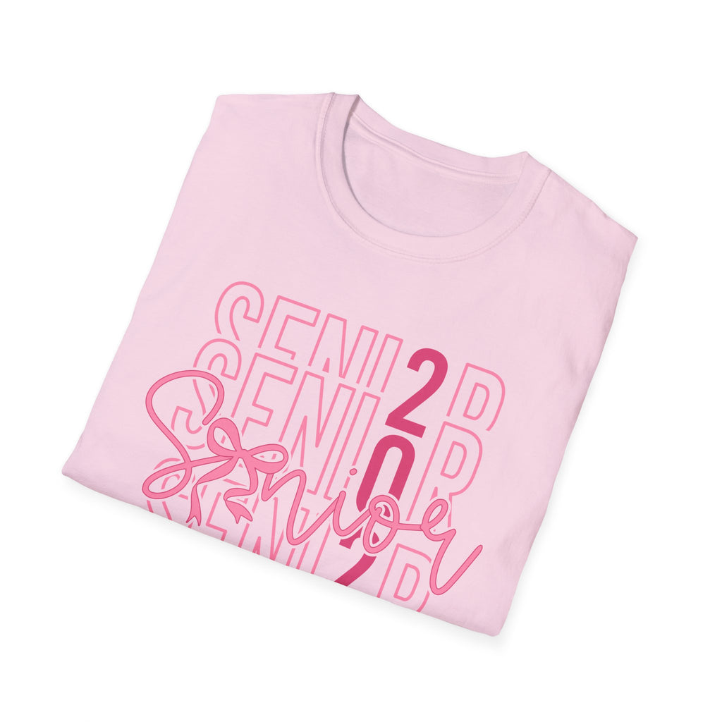 Senior 2026 T-Shirt — Pink Script Graduation Tee