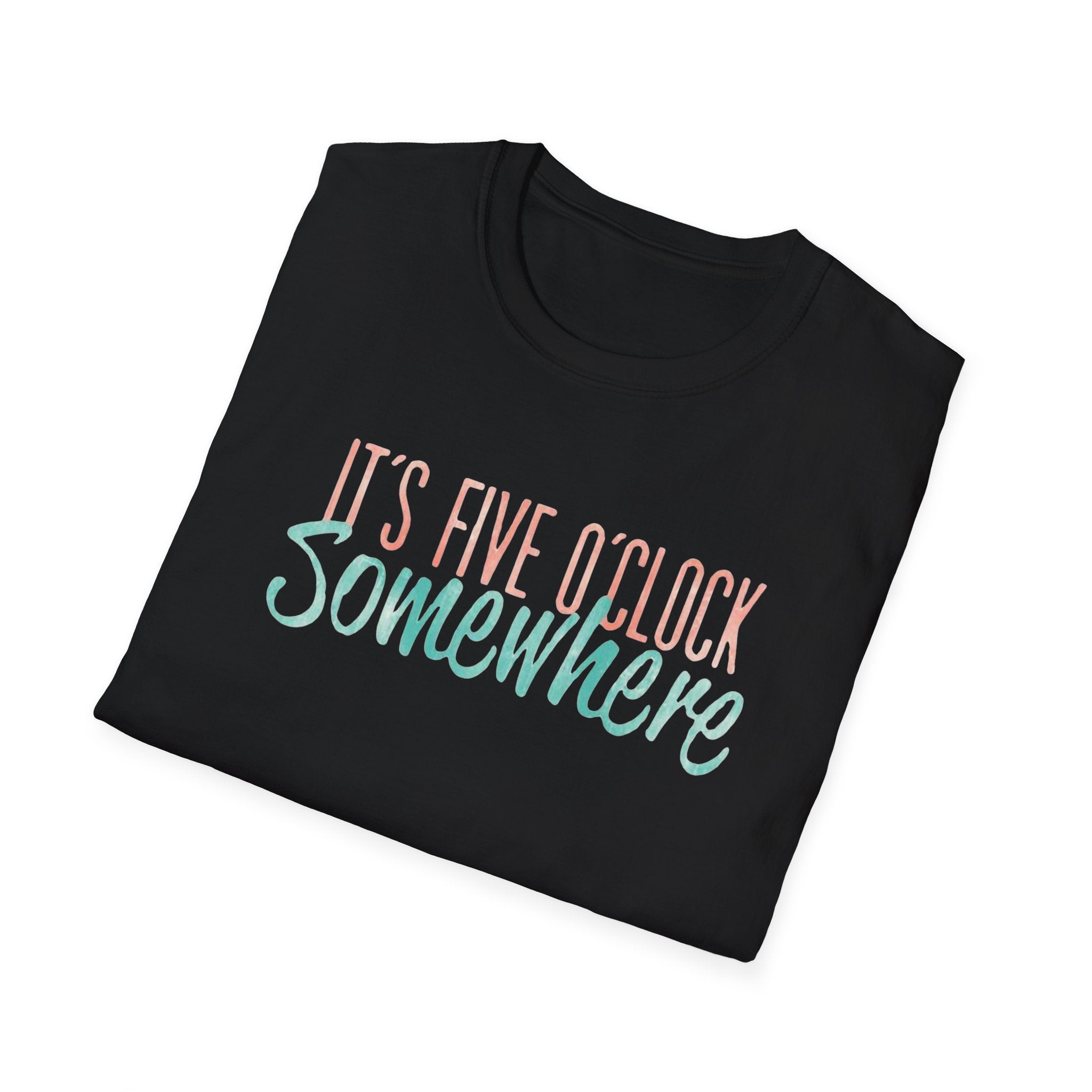T-Shirt: "It’s Five O’Clock Somewhere" Pastel Vacation Tee