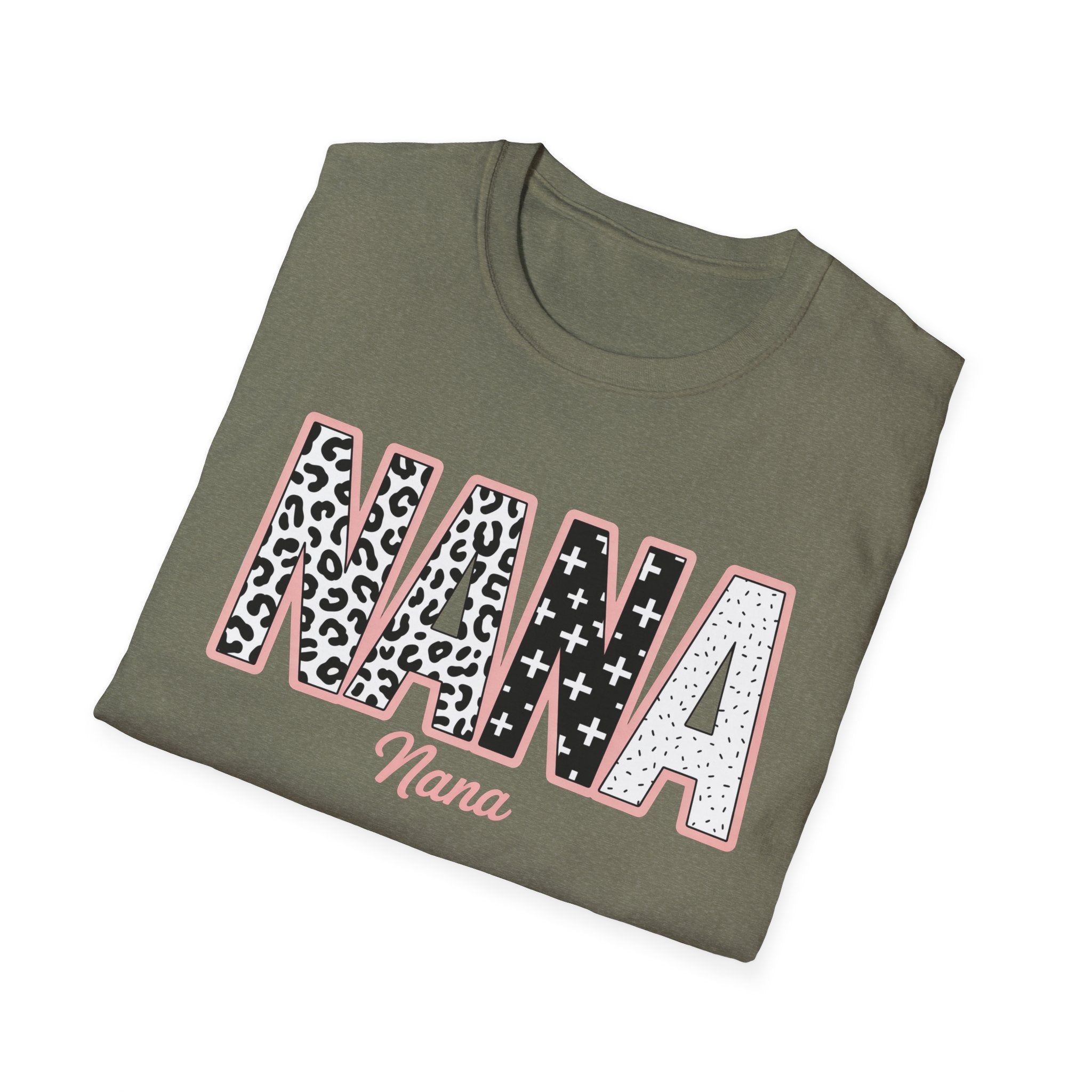 Nana Leopard & Stars T-Shirt — Personalized 'Nana' Graphic Tee for Grandmothers