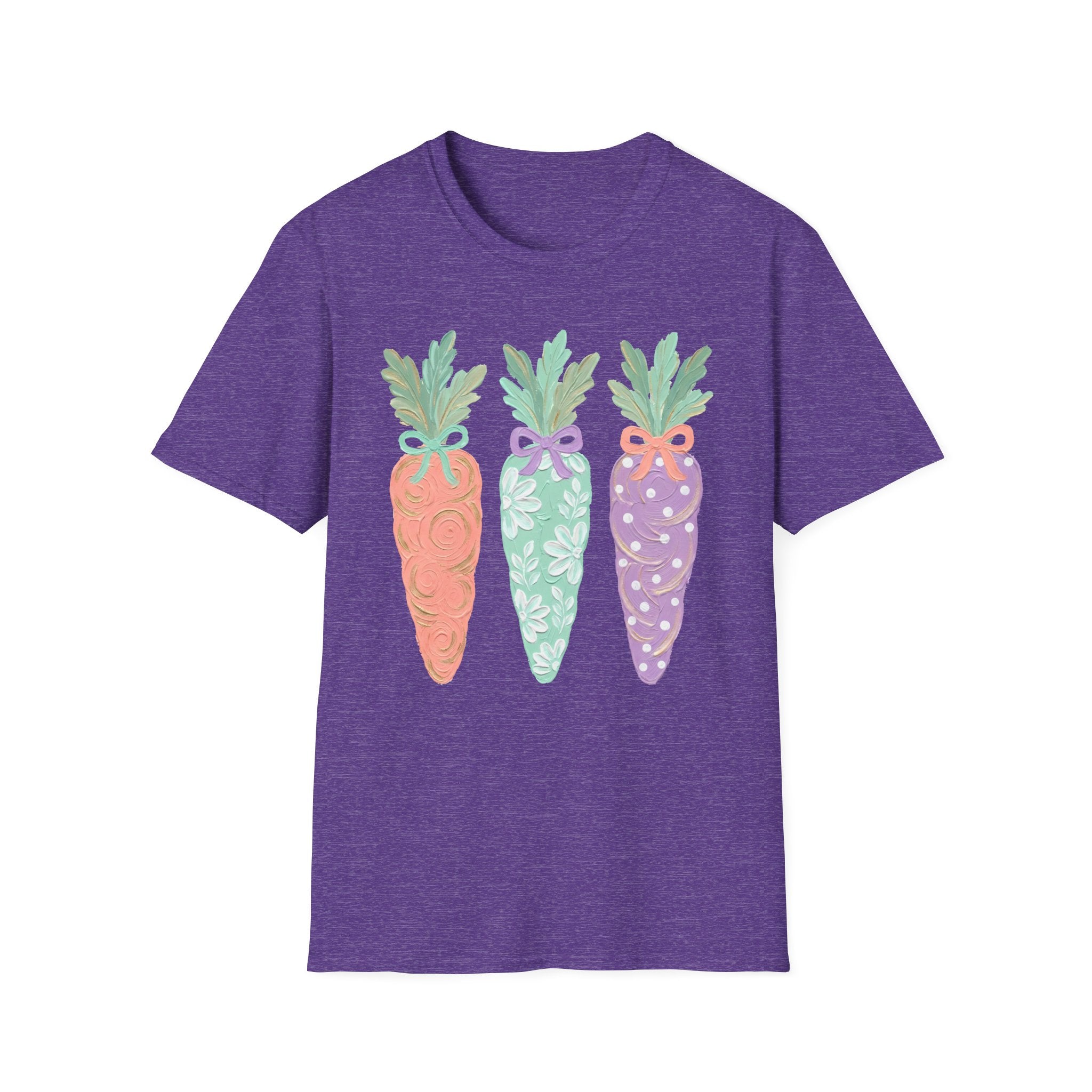 Carrot Trio Graphic T-Shirt — Pastel Floral Easter Tee