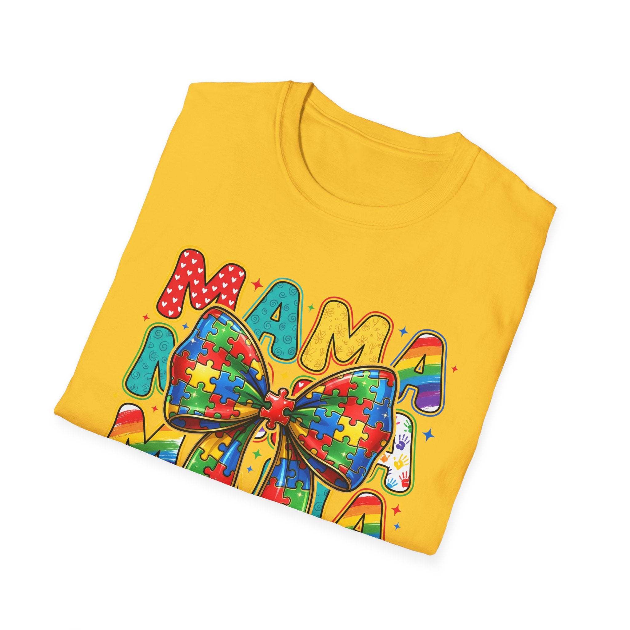 Autism Awareness Mama T-Shirt — Puzzle Ribbon Mom Tee for Autism Support