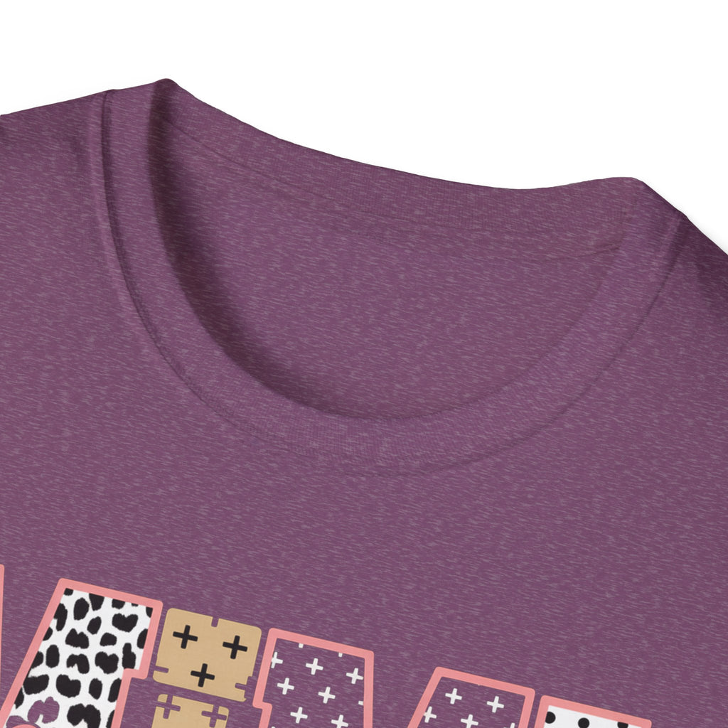 Mimi Leopard Patchwork T‑Shirt — Cute Floral & Animal Print "Mimi" Graphic Tee