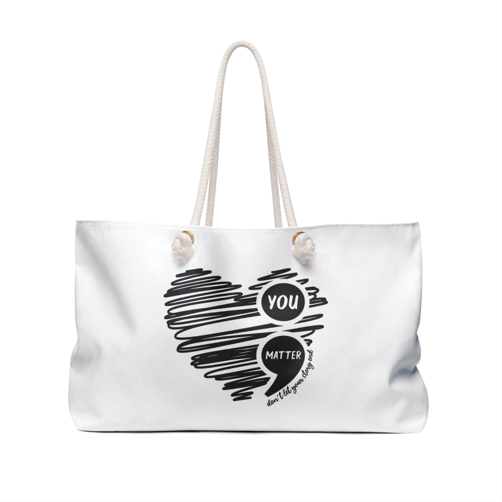 You Matter Heart Weekender Bag — Inspirational Travel Tote