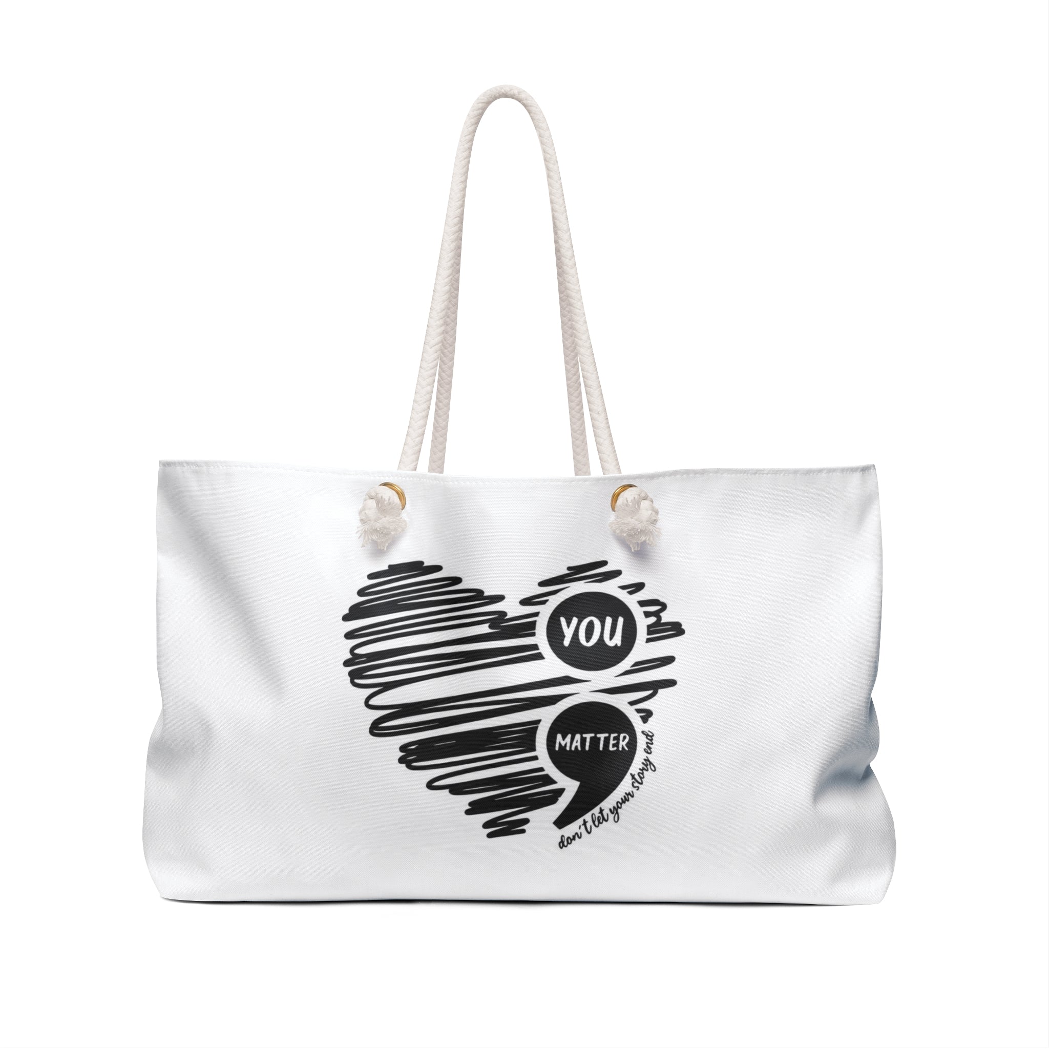 You Matter Heart Weekender Bag — Inspirational Travel Tote