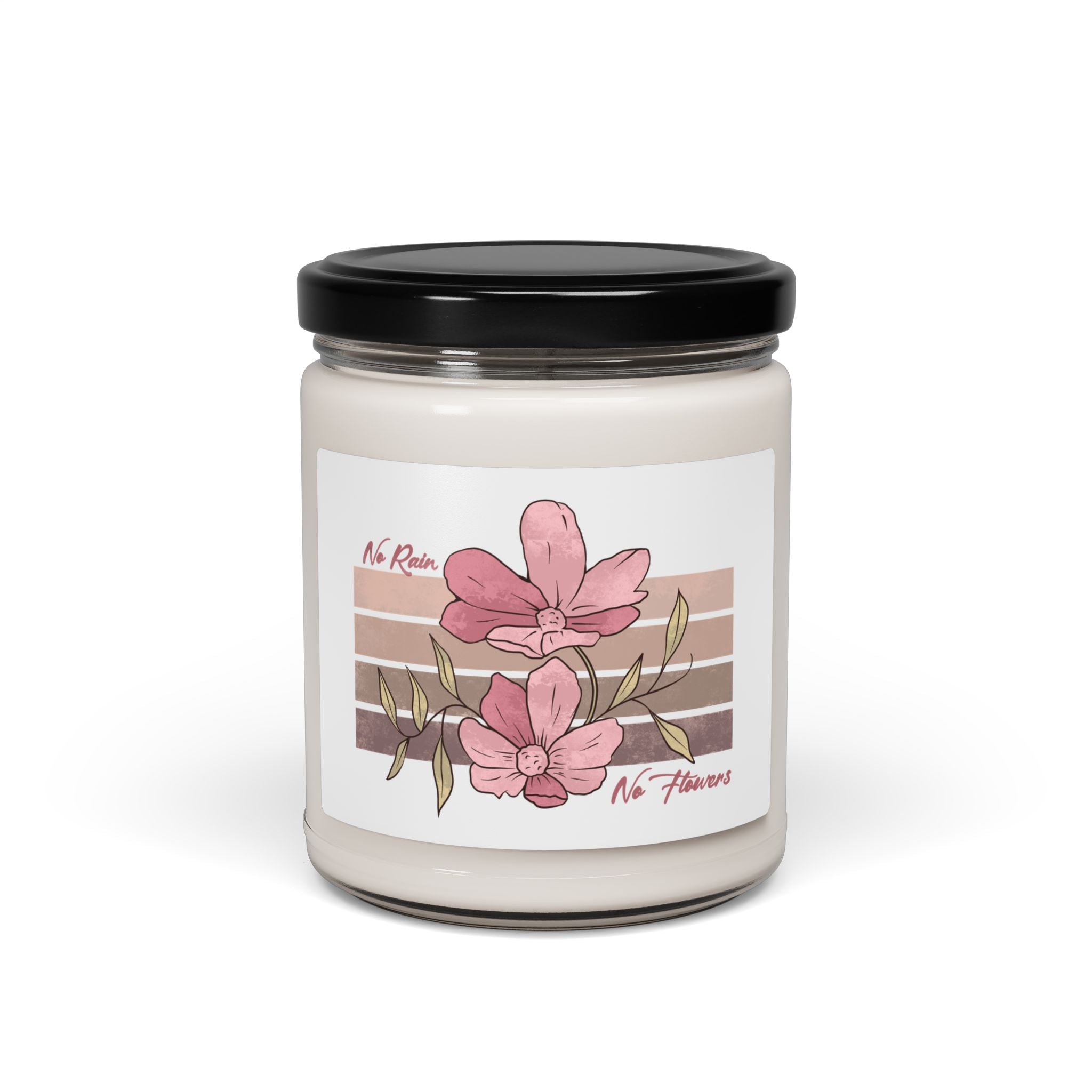 Floral Soy Candle — 9oz Pink Magnolia Scented Jar