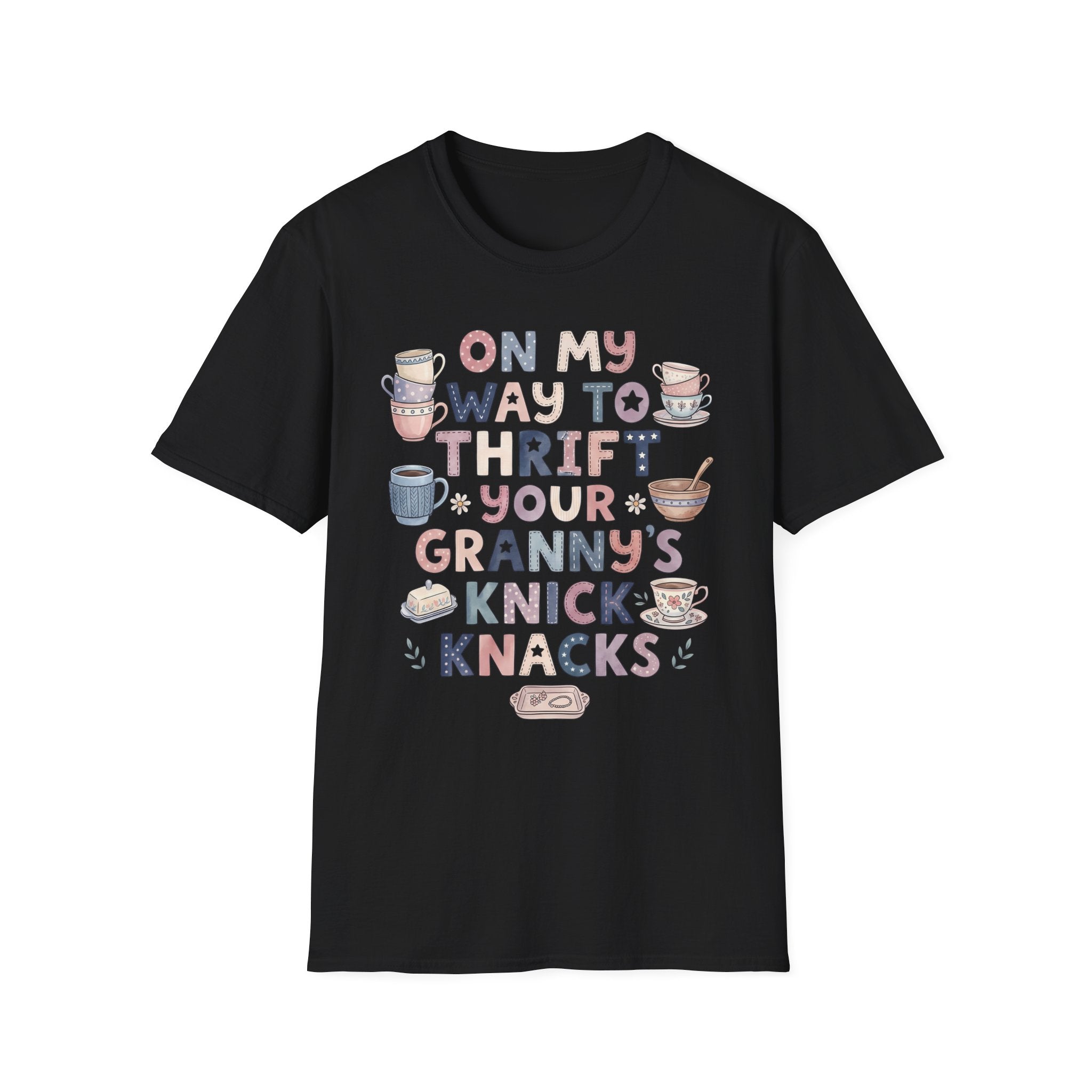 Thrifted Finds Tee — “On My Way to Thrift Your Granny’s Knick Knacks” Vintage Coffee Graphic T-Shirt