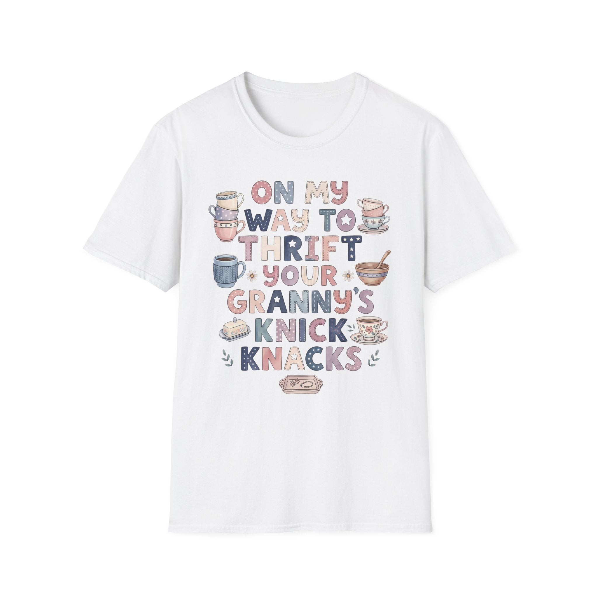 Thrifted Finds Tee — “On My Way to Thrift Your Granny’s Knick Knacks” Vintage Coffee Graphic T-Shirt