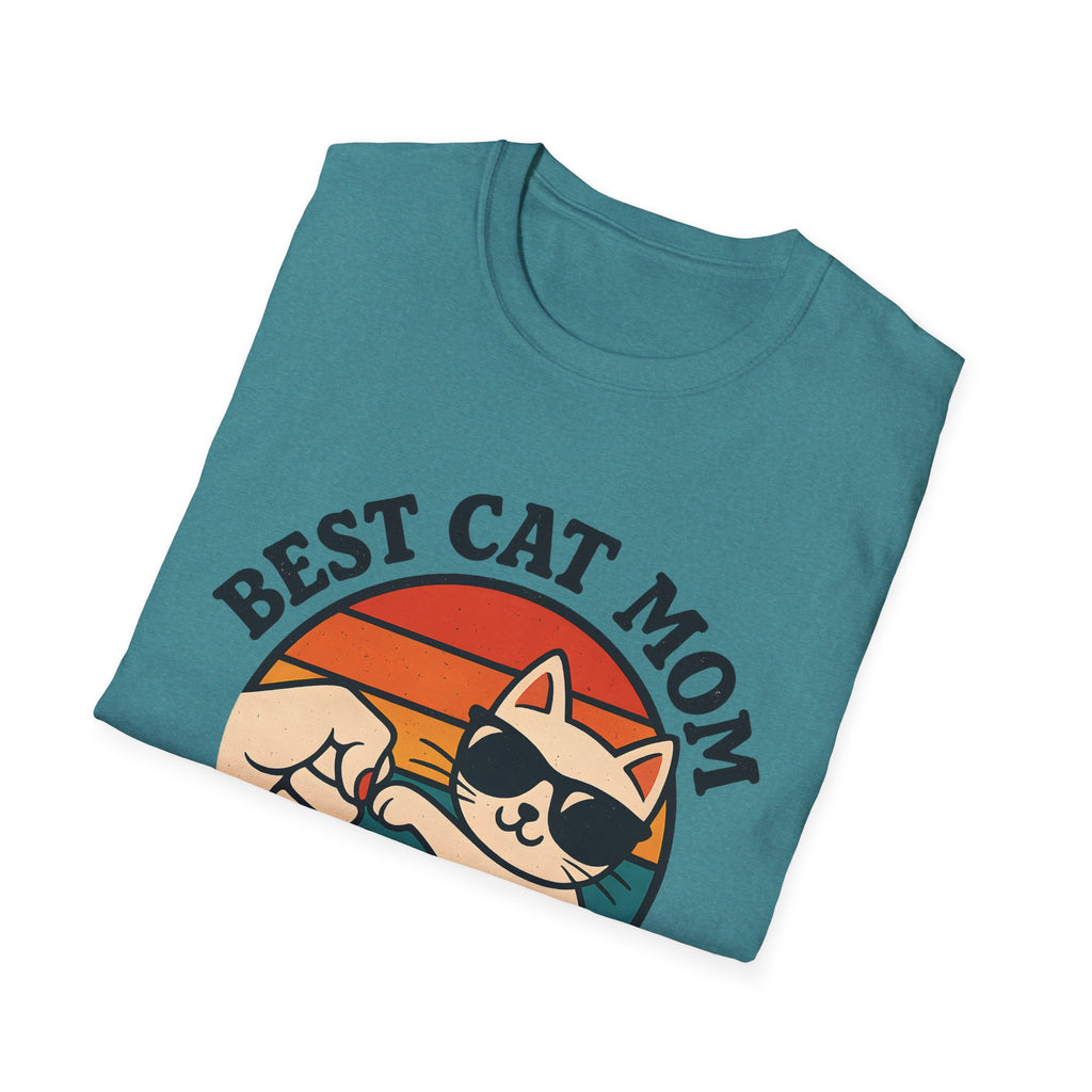 Best Cat Mom Ever T-Shirt — Cute Retro Cat Fist Bump Tee for Cat Lovers, Mother's Day Gift