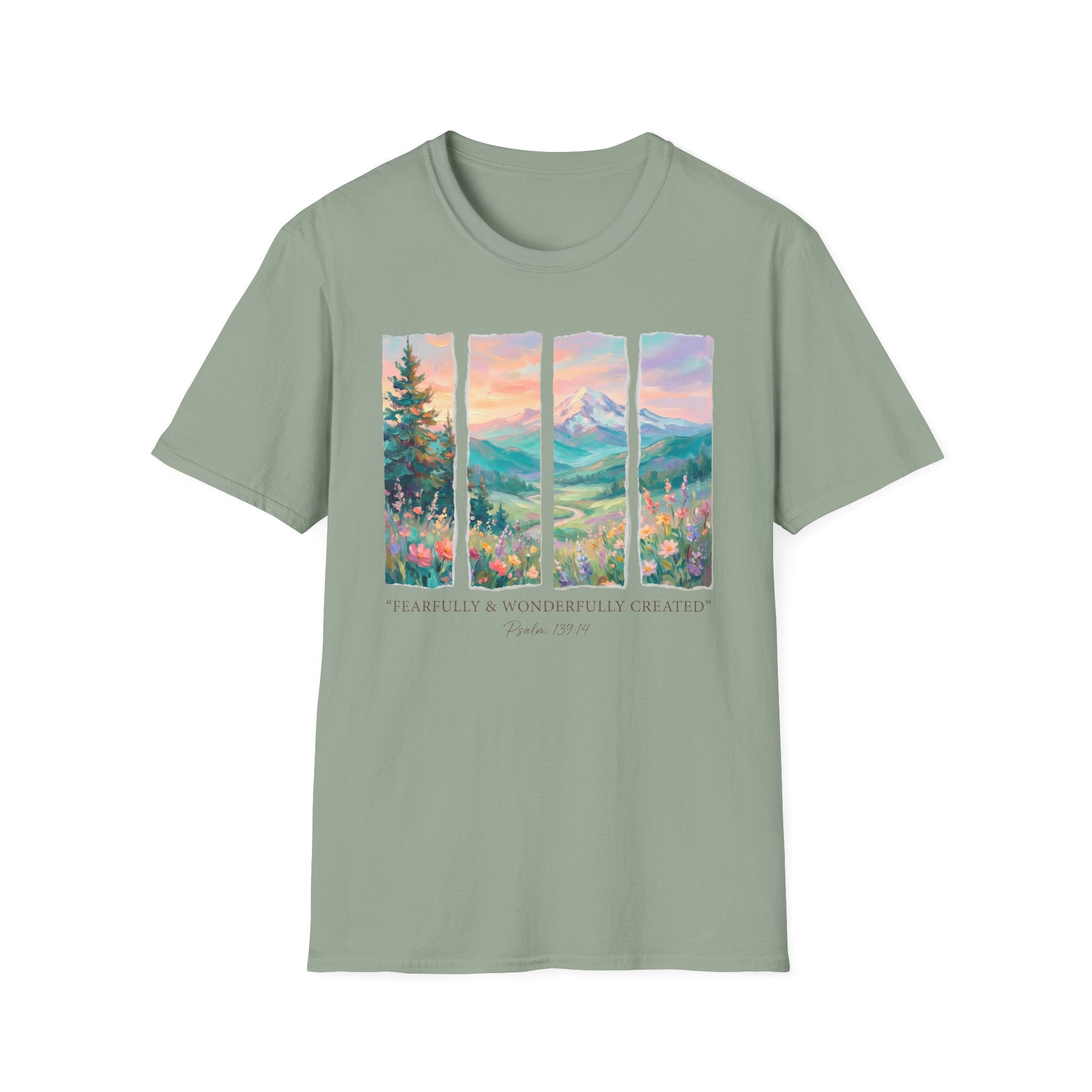 Mountain Sunrise Scenic T-Shirt – "The World Is A Wonderful Place" Nature Tee
