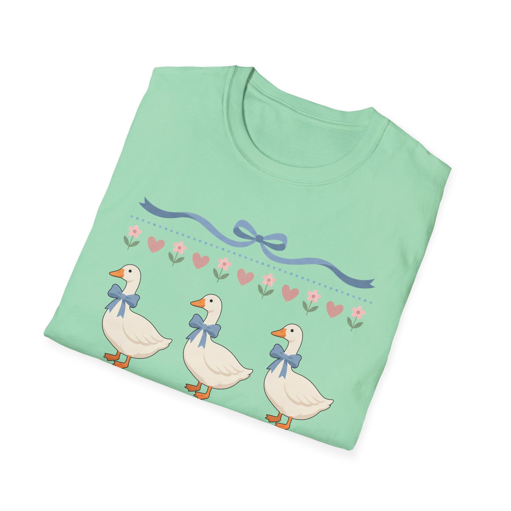Duck Trio Tee — Cute Pastel Ducks with Bows Spring/Summer Graphic T-Shirt