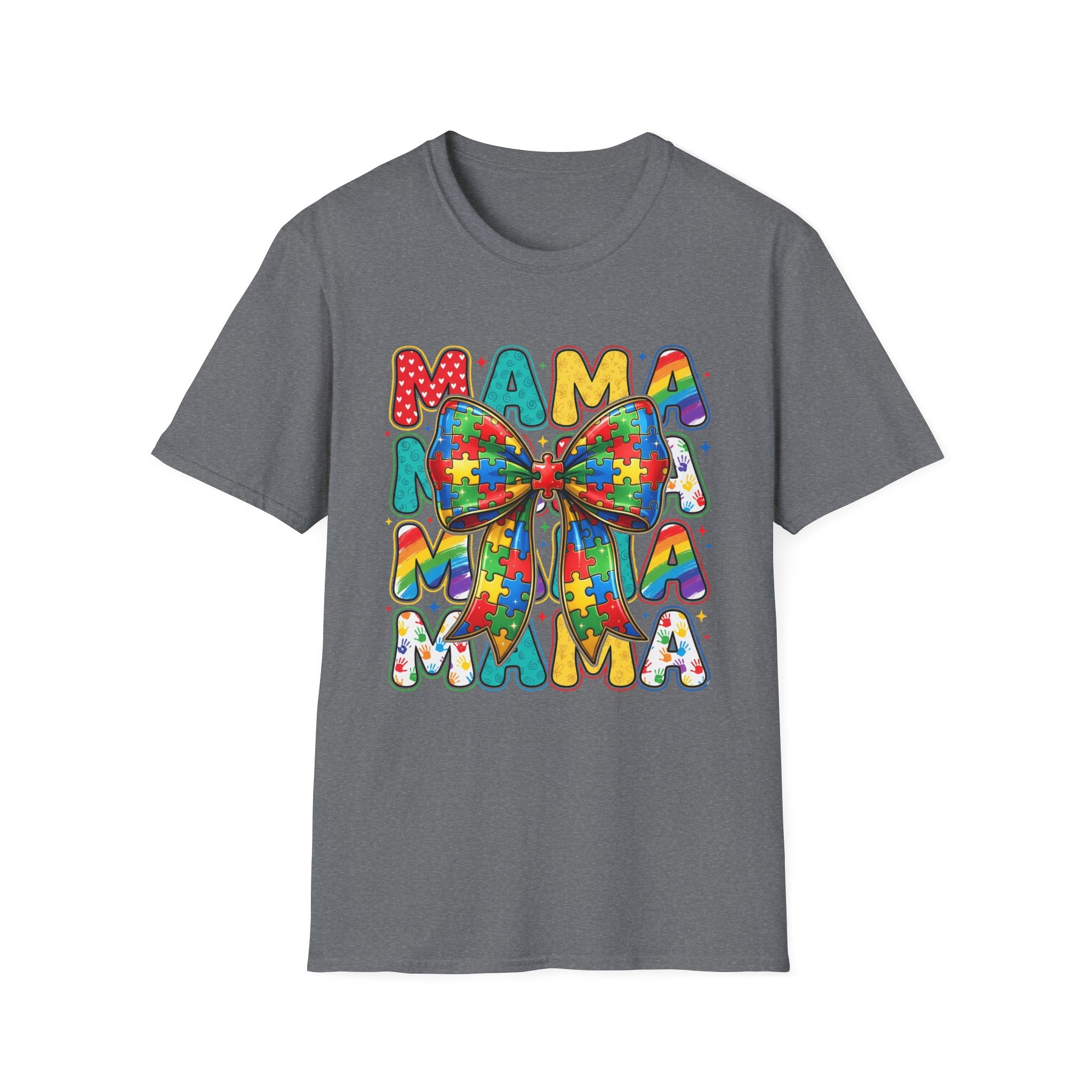 Autism Awareness Mama T-Shirt — Puzzle Ribbon Mom Tee for Autism Support