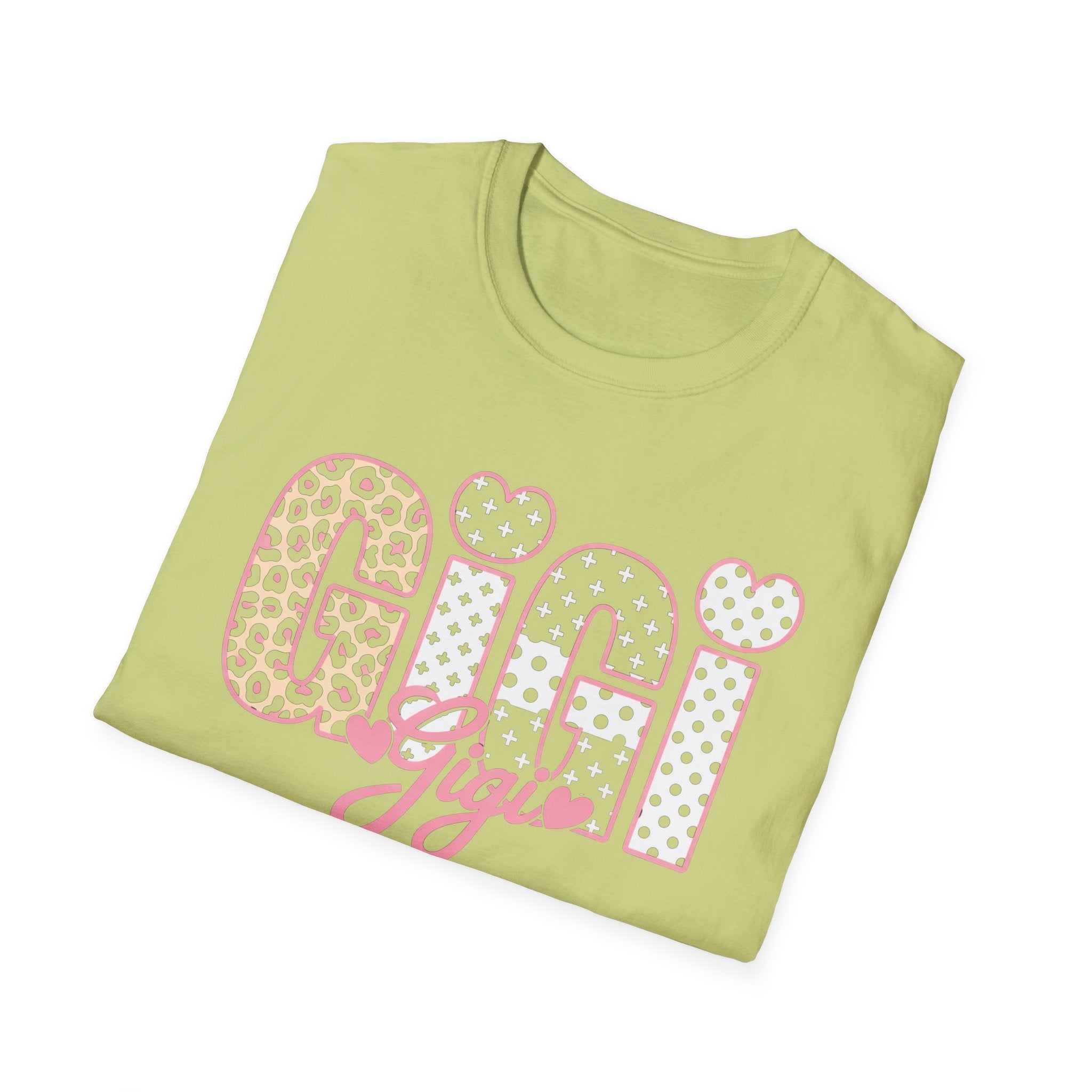 Gigi Floral Heart Tee — Pink 'Gigi' Script Grandmother T-Shirt