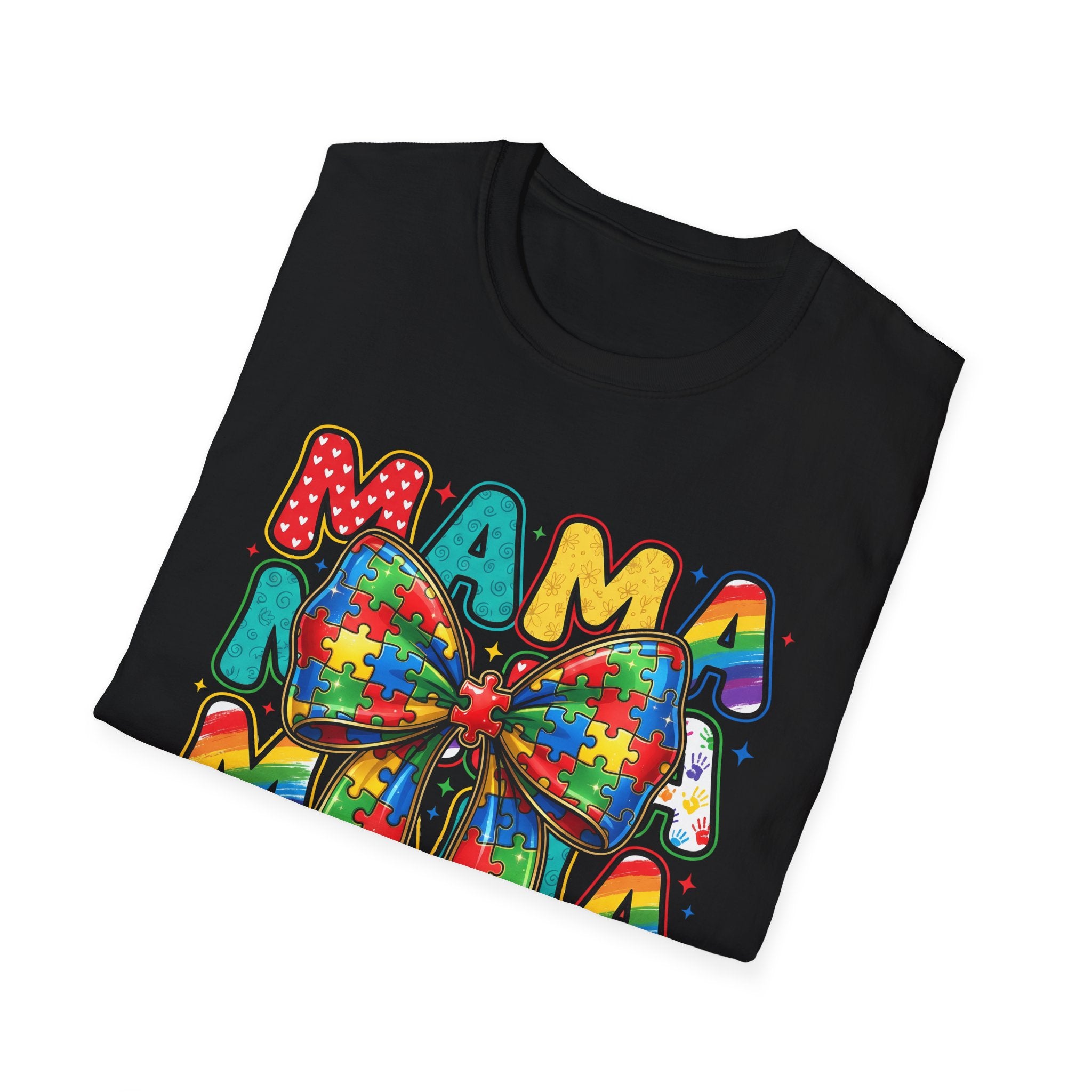 Autism Awareness Mama T-Shirt — Puzzle Ribbon Mom Tee for Autism Support