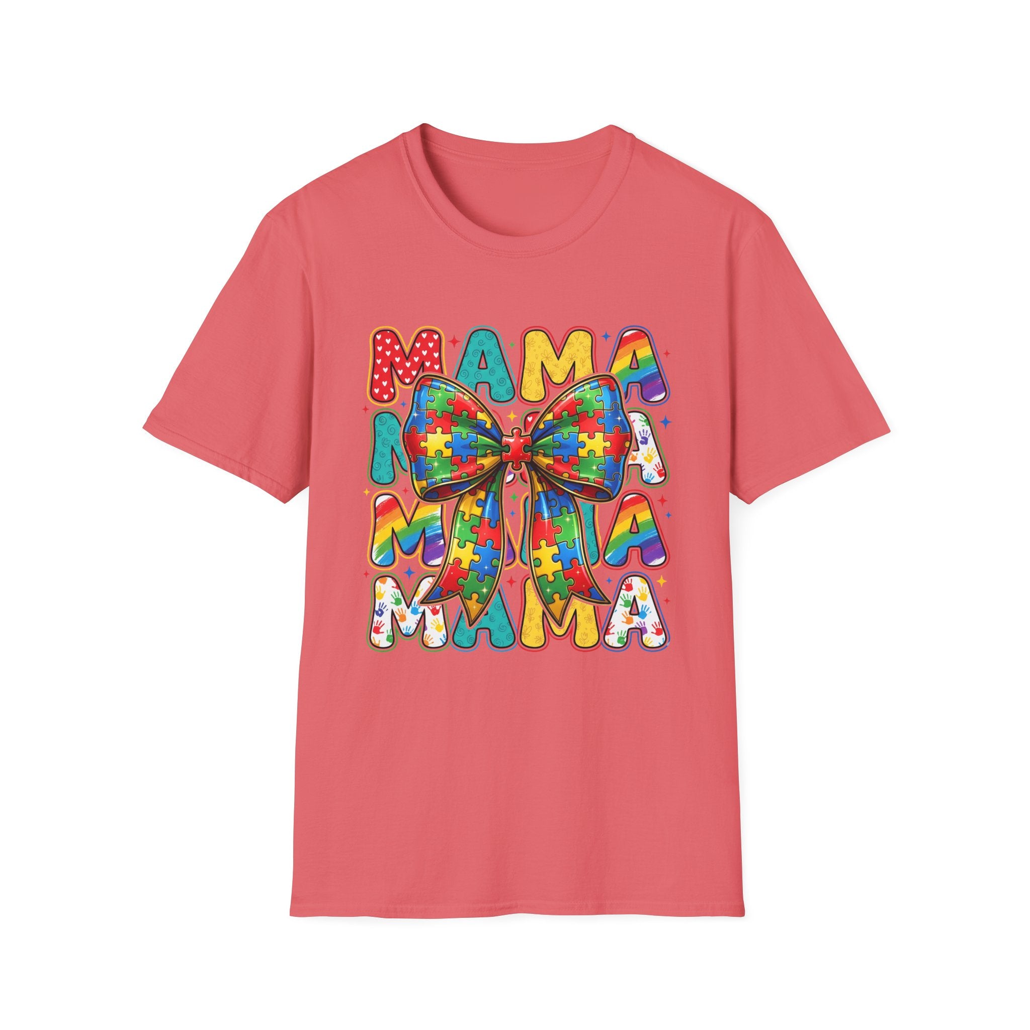 Autism Awareness Mama T-Shirt — Puzzle Ribbon Mom Tee for Autism Support