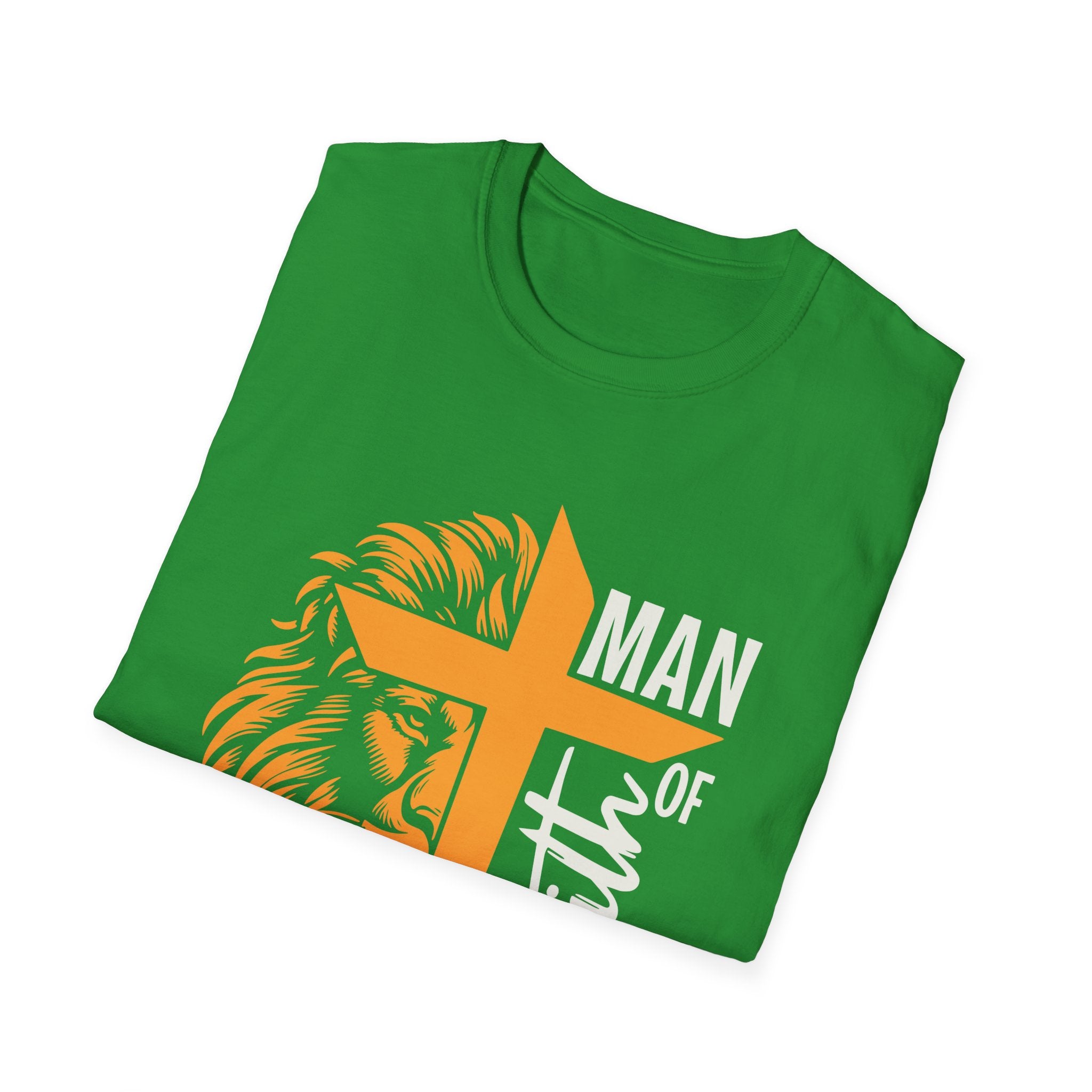 Man of Faith T-Shirt — Lion & Cross Christian Tee (1 Corinthians 16:13)