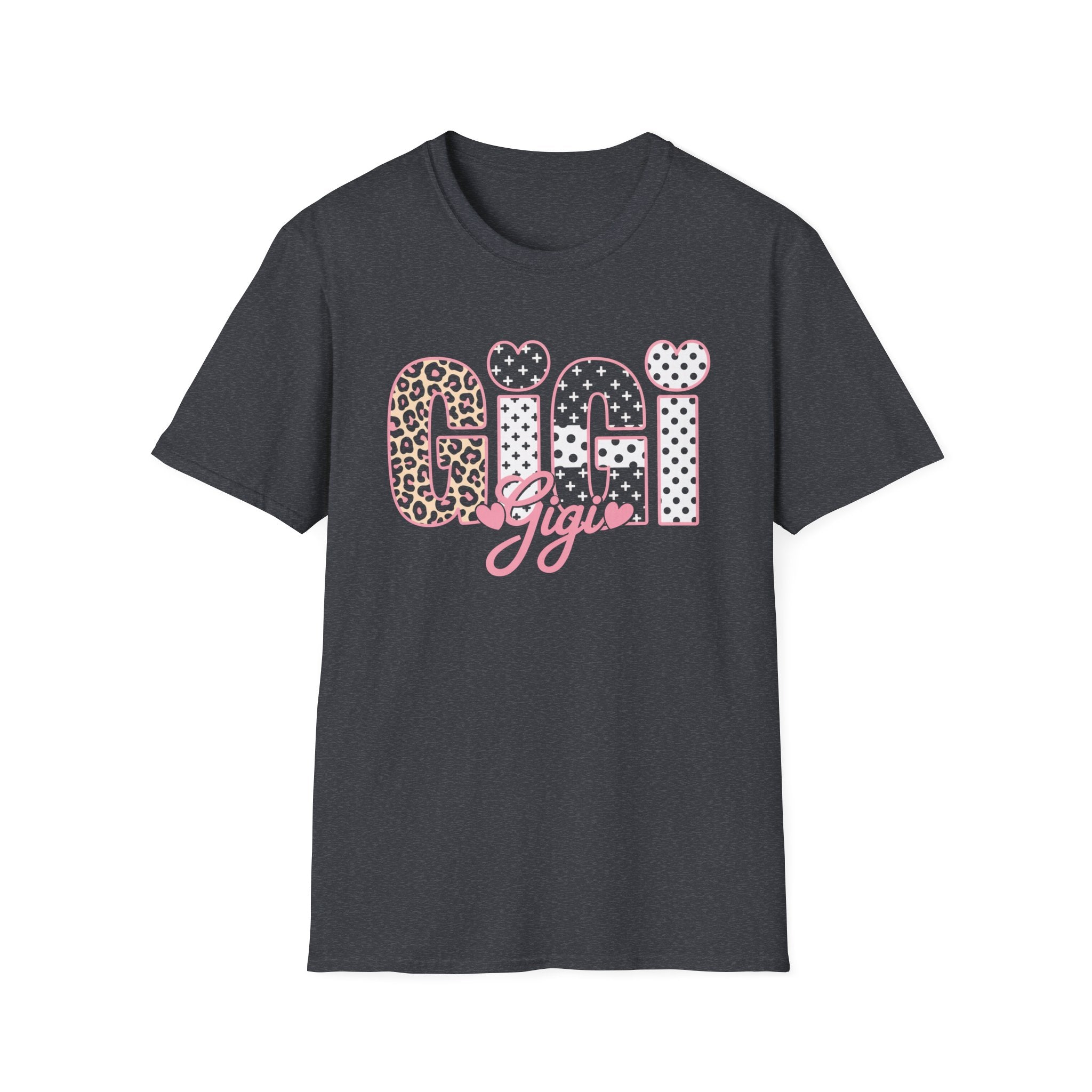 Gigi Floral Heart Tee — Pink 'Gigi' Script Grandmother T-Shirt