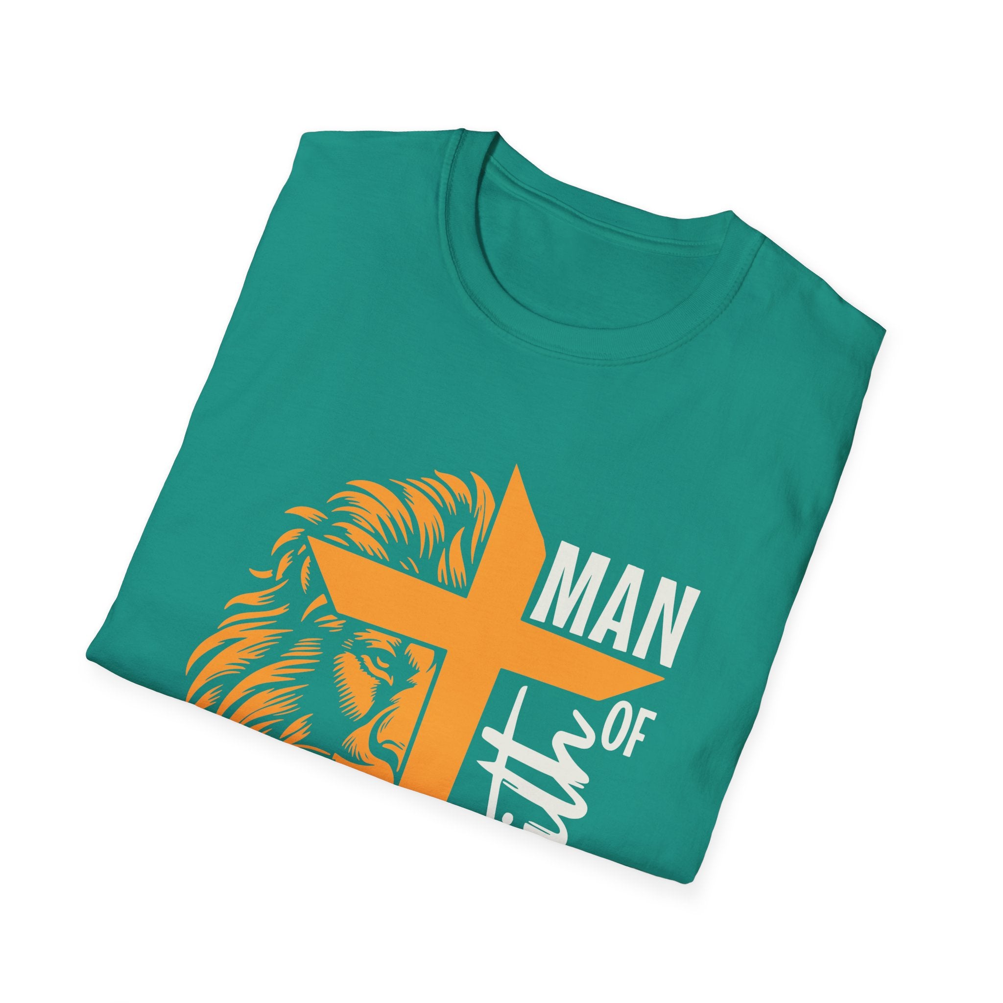 Man of Faith T-Shirt — Lion & Cross Christian Tee (1 Corinthians 16:13)