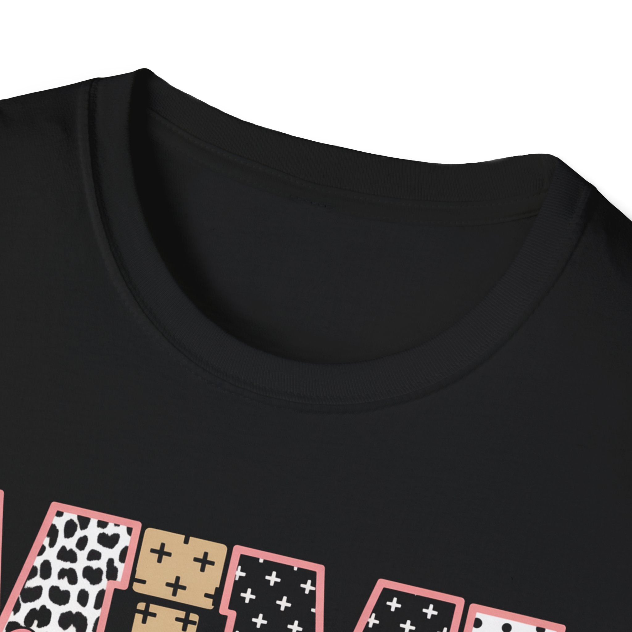 Mimi Leopard Patchwork T‑Shirt — Cute Floral & Animal Print "Mimi" Graphic Tee