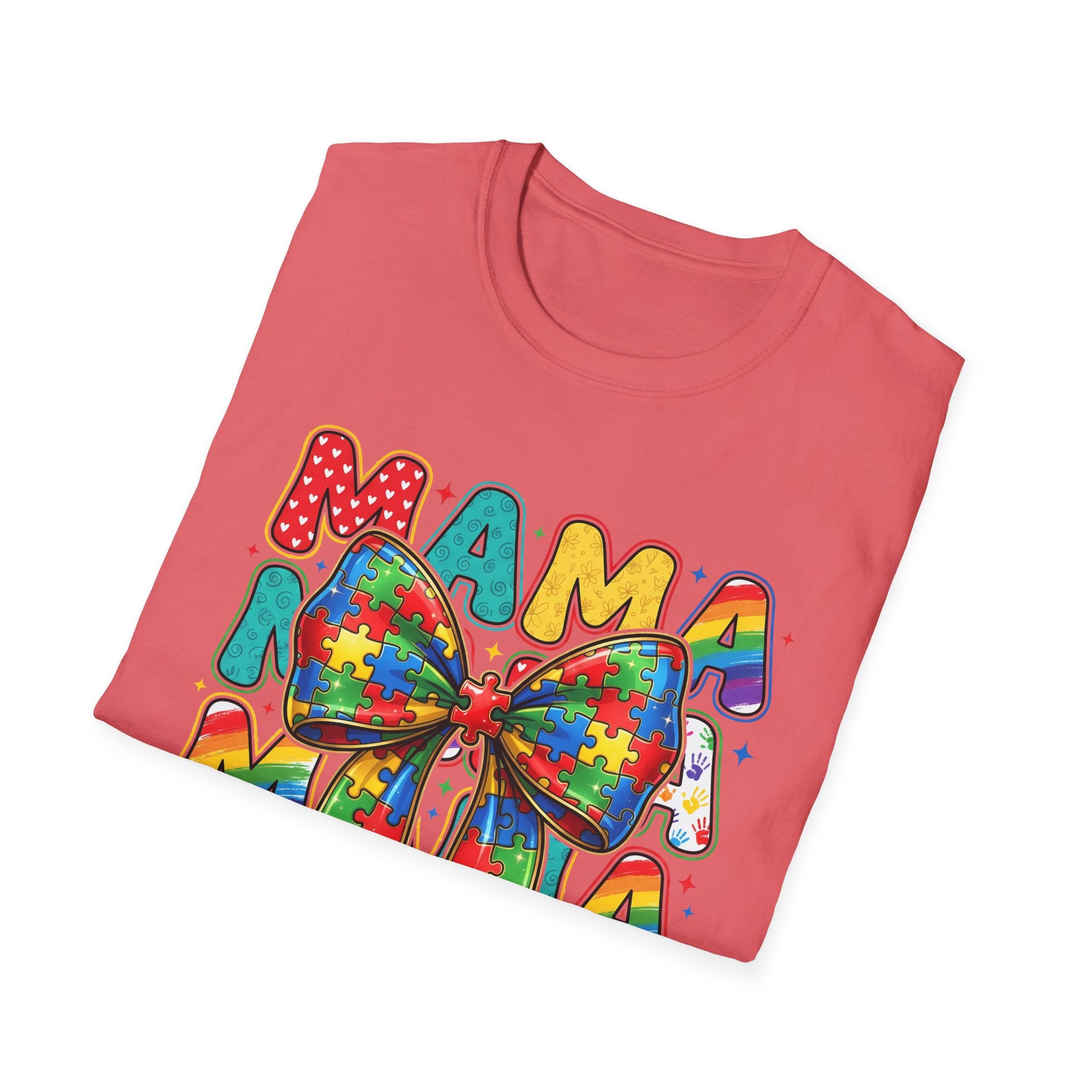 Autism Awareness Mama T-Shirt — Puzzle Ribbon Mom Tee for Autism Support