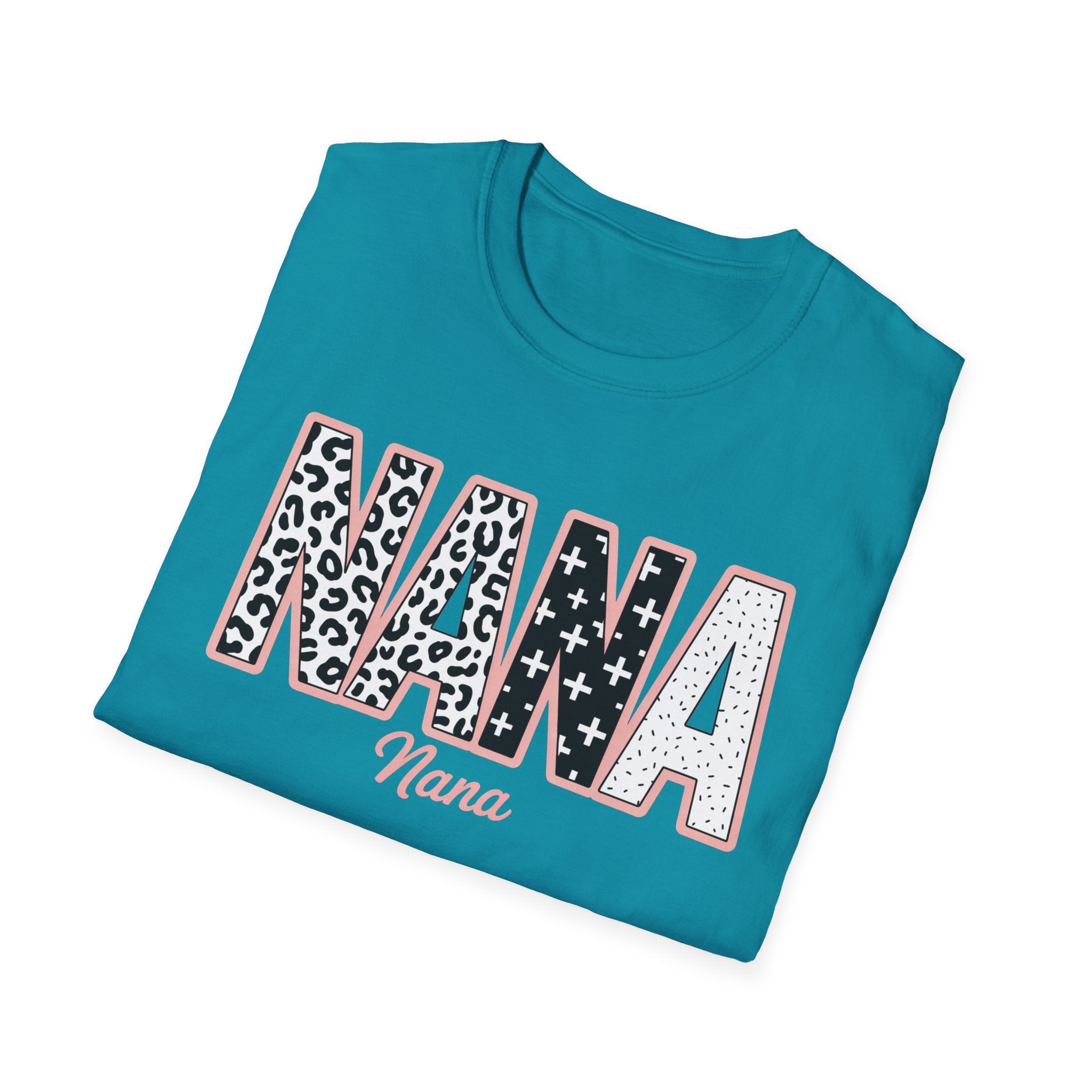 Nana Leopard & Stars T-Shirt — Personalized 'Nana' Graphic Tee for Grandmothers