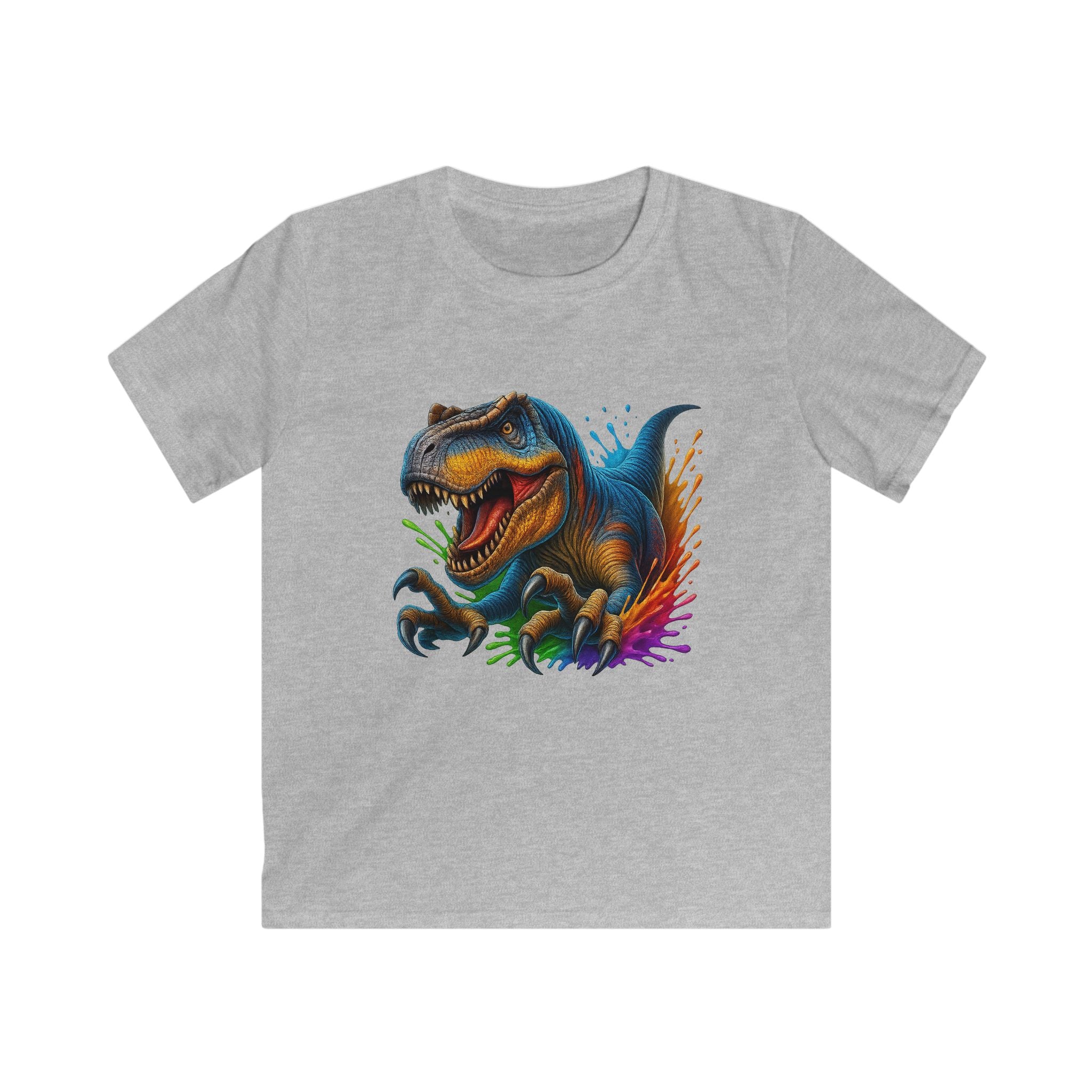Kids T‑Shirt — Colorful T‑Rex Dinosaur Graphic Tee for Boys & Girls