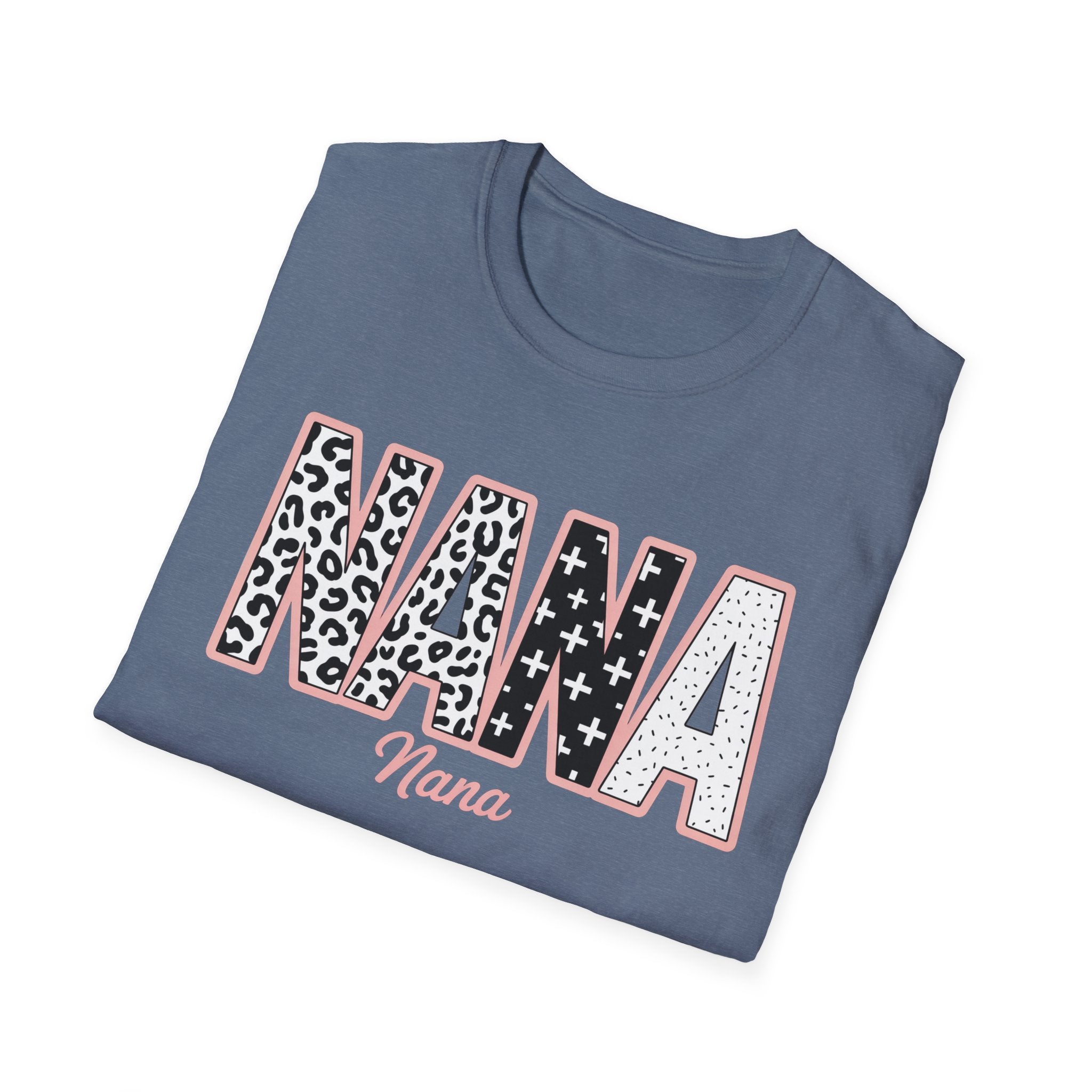 Nana Leopard & Stars T-Shirt — Personalized 'Nana' Graphic Tee for Grandmothers