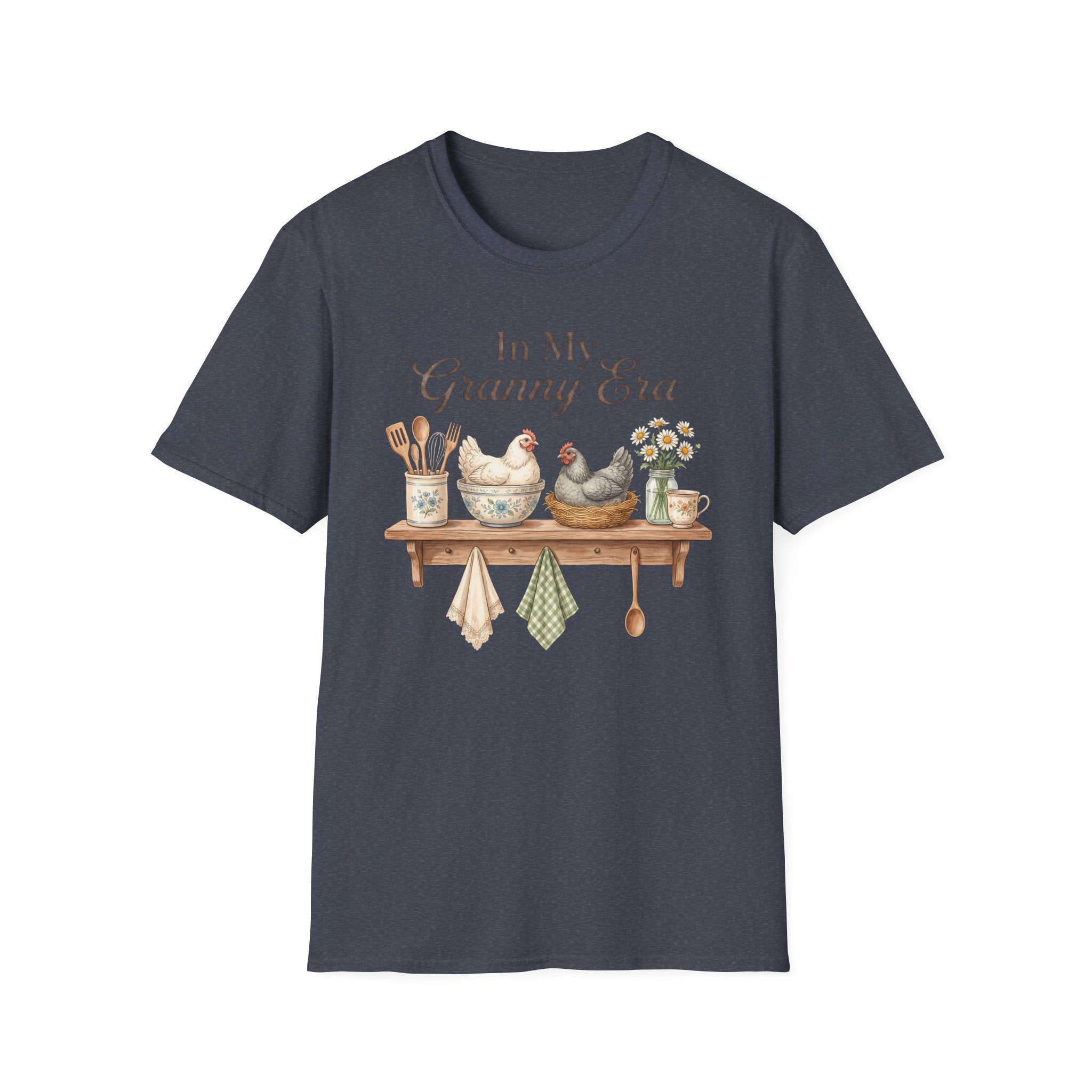 T-Shirt — "In My Granny Era" Vintage Kitchen Chickens Graphic
