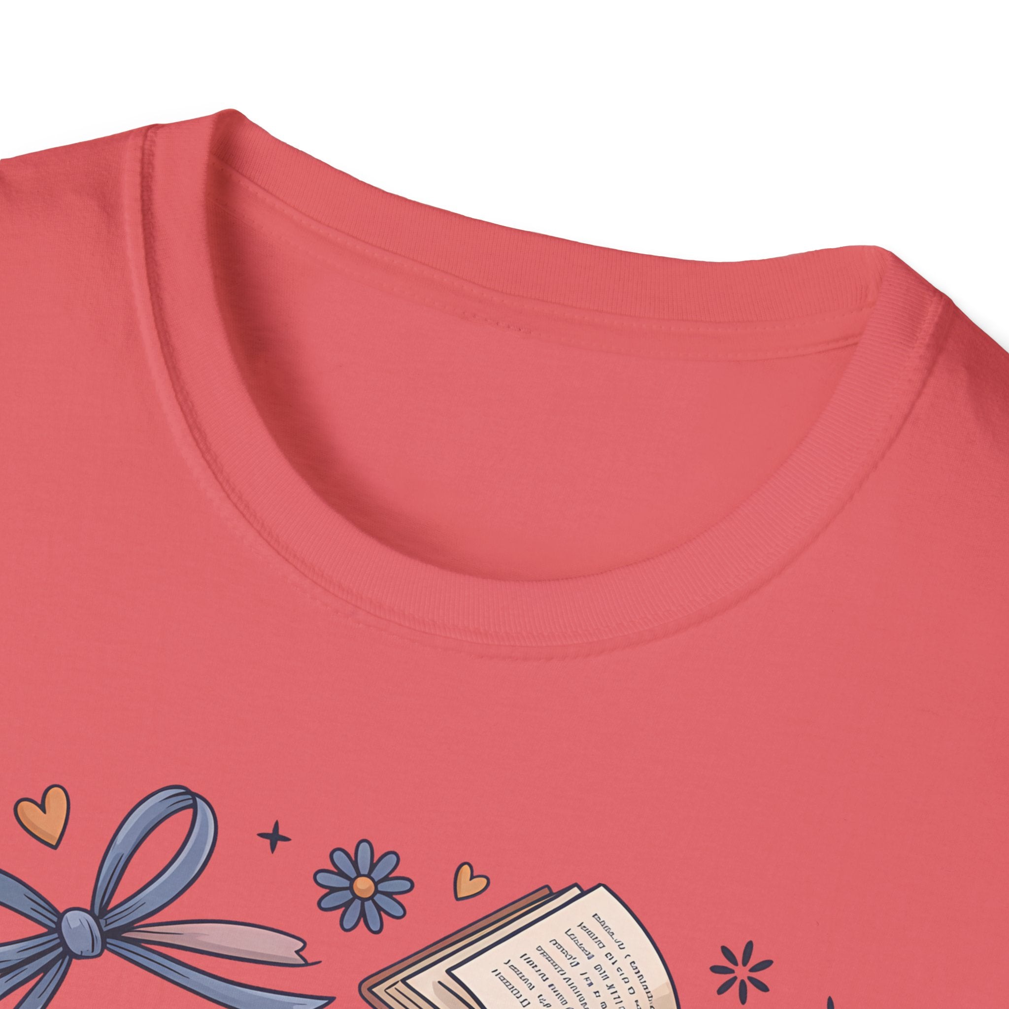 T-Shirt — "Just One More Chapter" Book Lover Tee with Glasses & Coffee