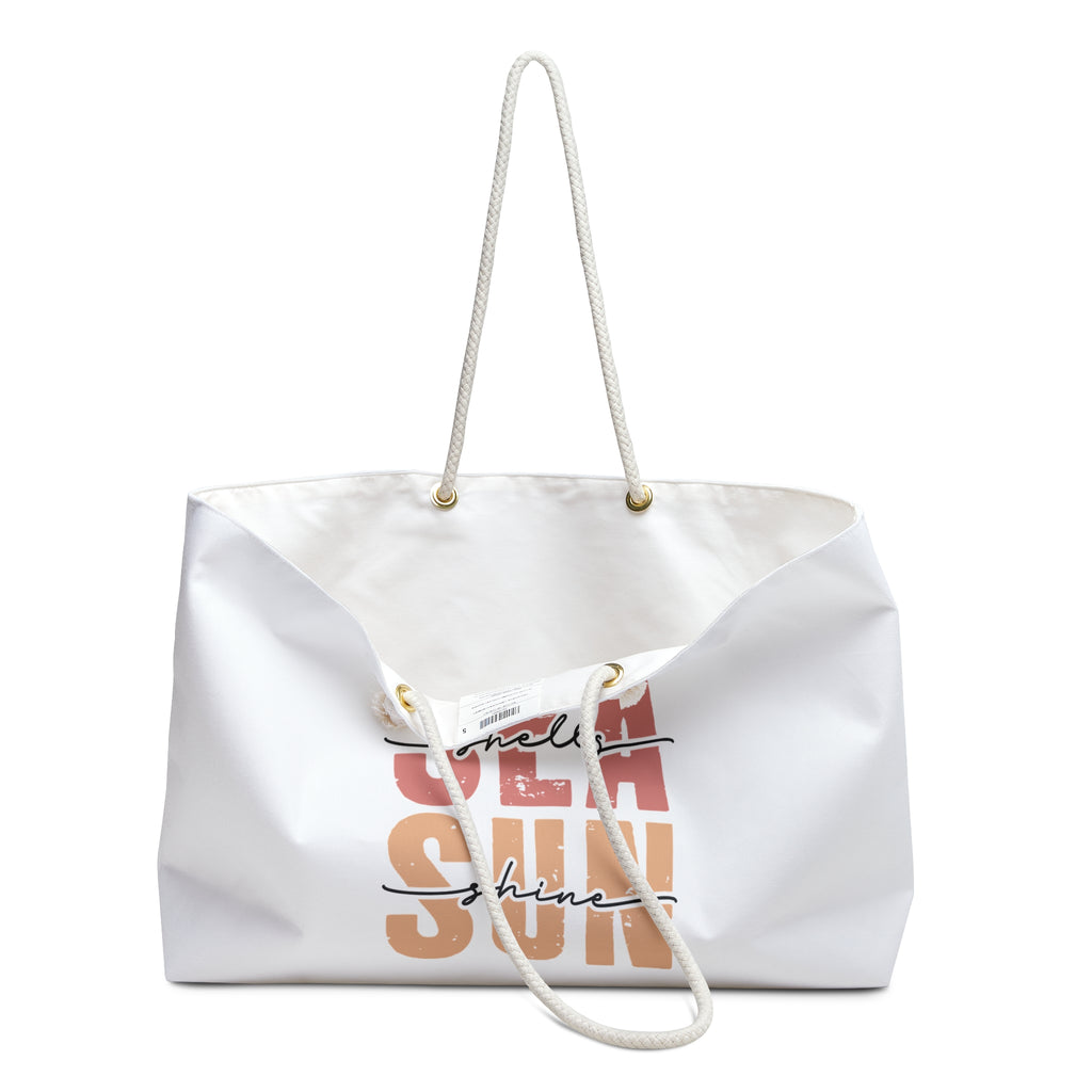 Sea Salt & Sun Weekender Bag — Beach Tote with 'Salt Sea Sun' Design