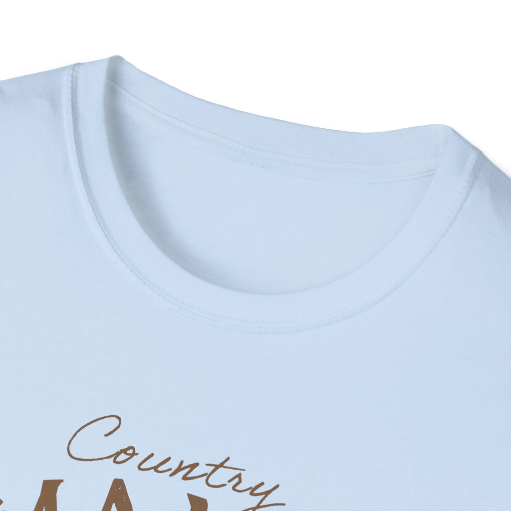 Country Mama T-Shirt — Floral Longhorn Skull Graphic