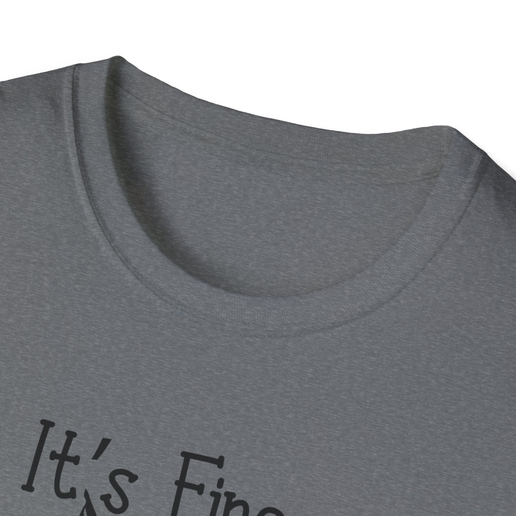 It's Fine Cat T-Shirt — Funny Grunge Cat Graphic Tee ("It's Fine I'm Fine Everything Is Fine")