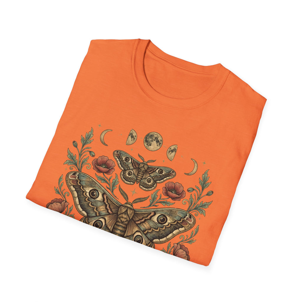 Moth & Moon Botanical T-Shirt — Vintage Poppy Moth Graphic Tee