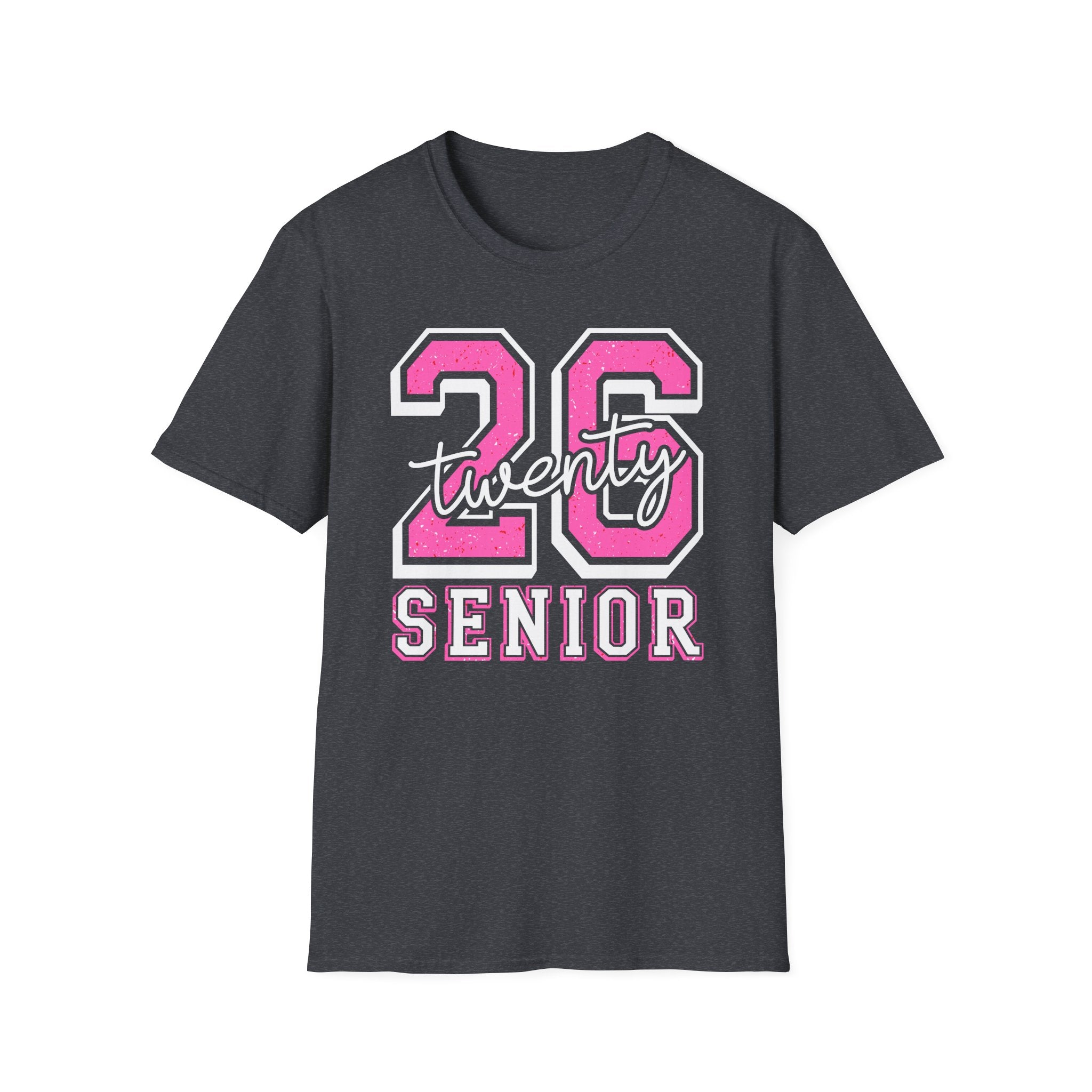Senior Class of 26 T-Shirt — "twenty 26" Pink Varsity Senior Tee