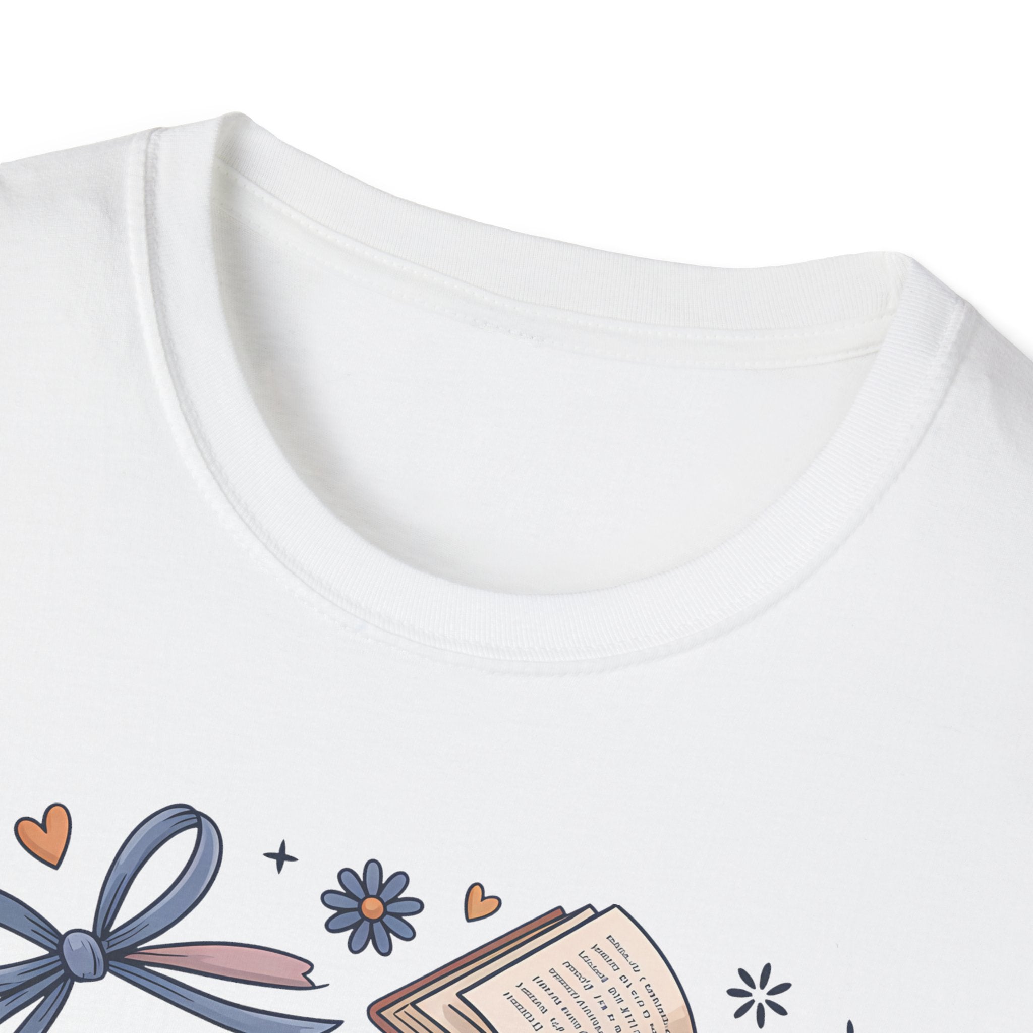 T-Shirt — "Just One More Chapter" Book Lover Tee with Glasses & Coffee