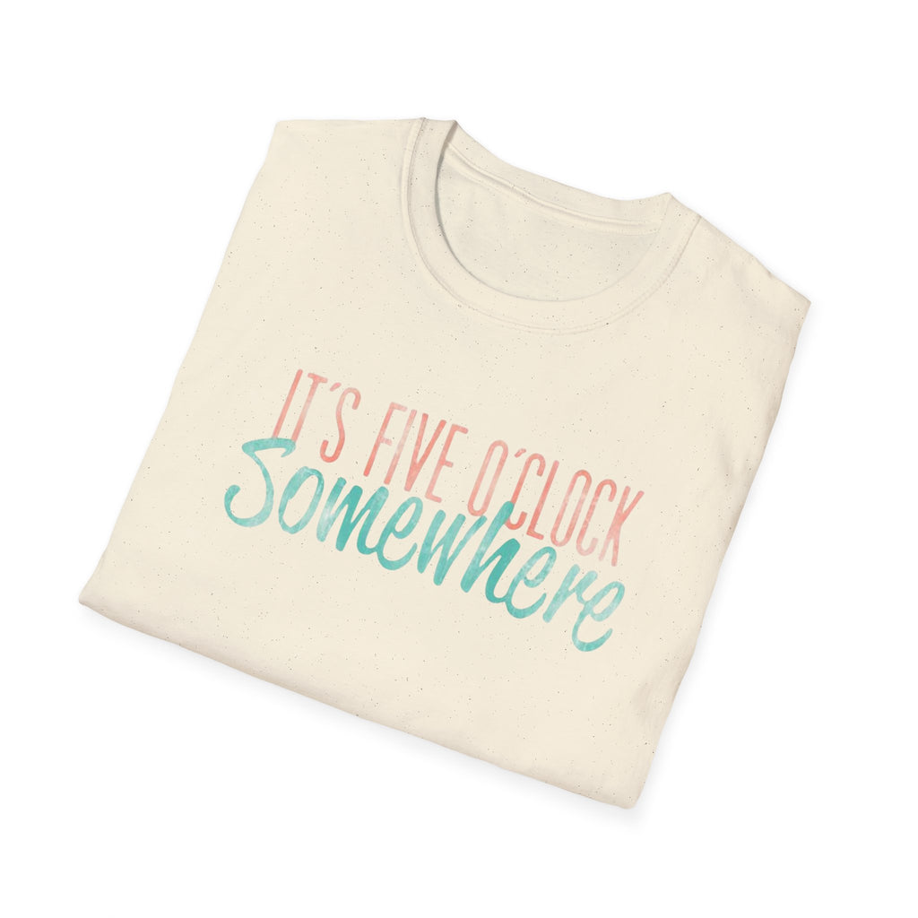 T-Shirt: "It’s Five O’Clock Somewhere" Pastel Vacation Tee
