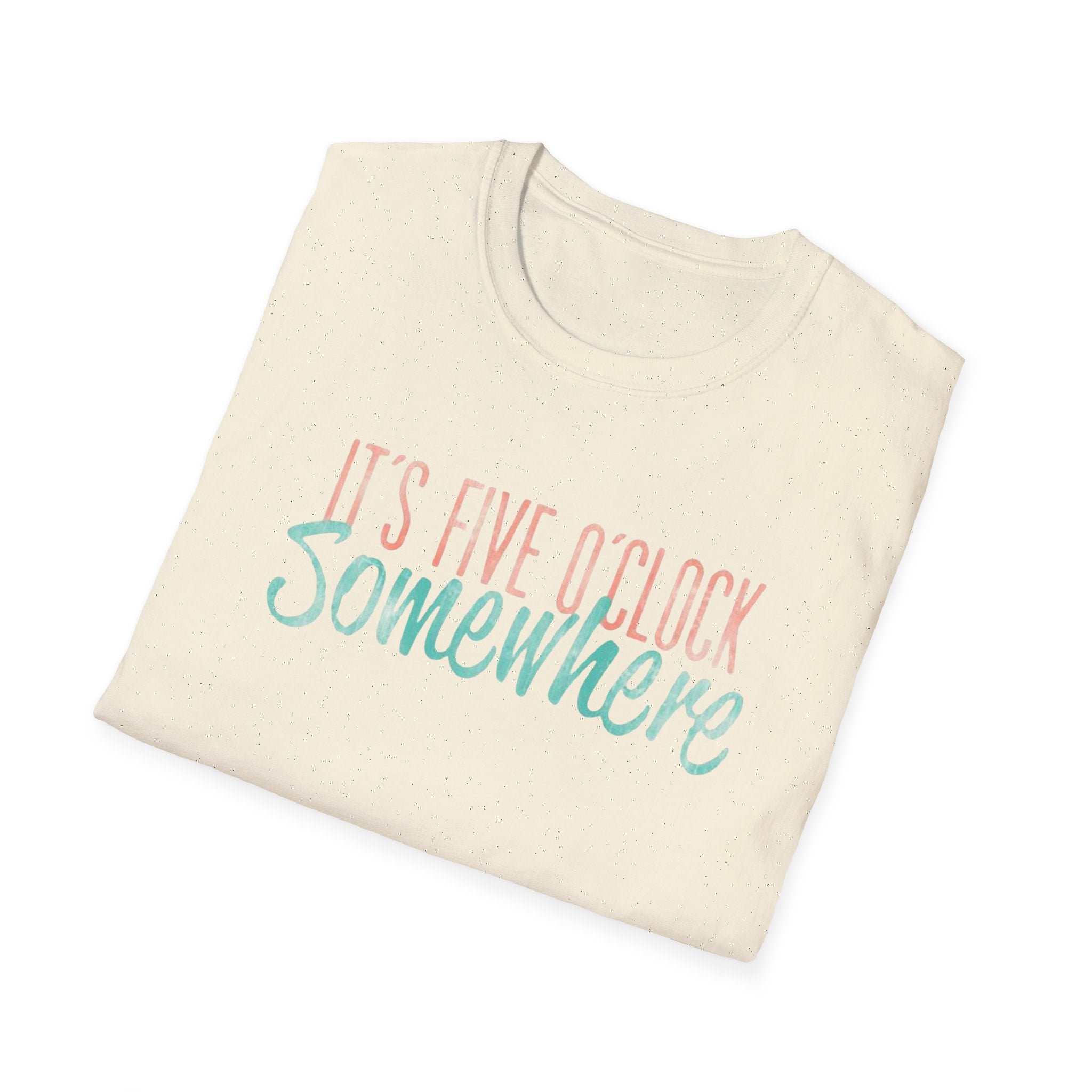 T-Shirt: "It’s Five O’Clock Somewhere" Pastel Vacation Tee