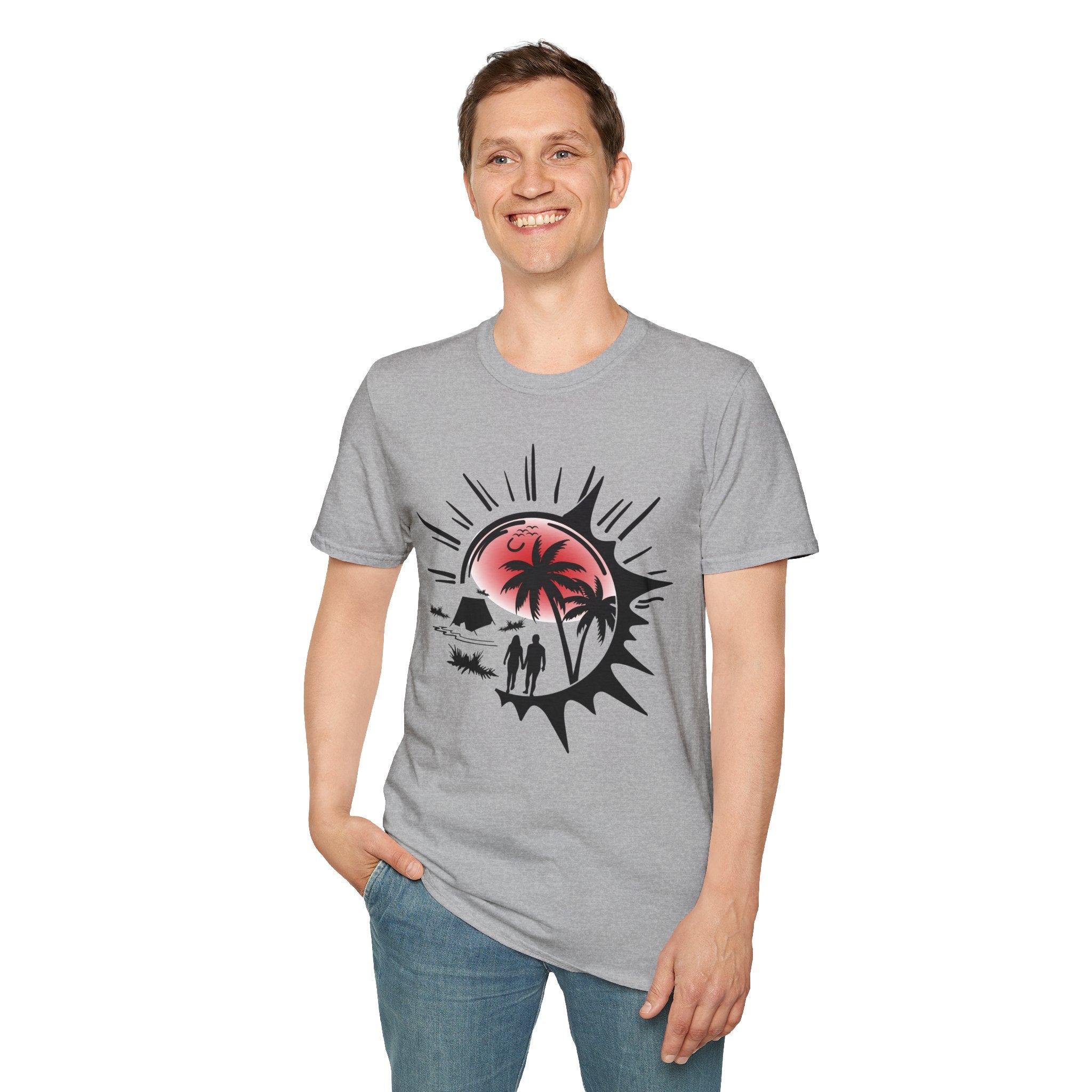 T-Shirt — Tropical Sunset Beach Graphic Tee