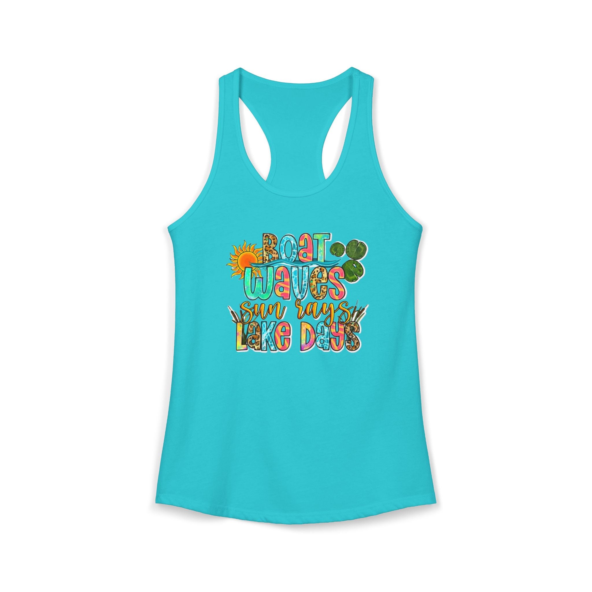 Boat Waves, Sun Rays, Lake Days -- Women's Ideal Racerback Tank