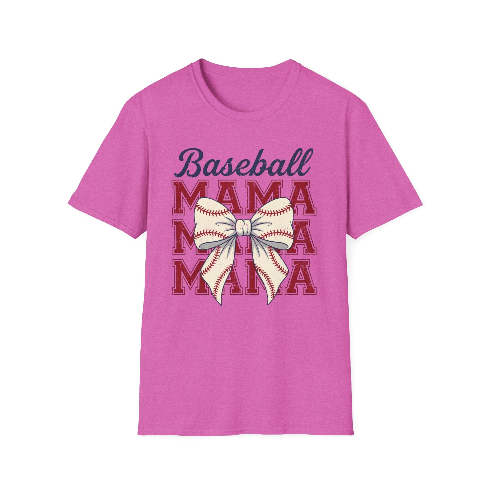 Baseball Mama T-Shirt — Retro Bow Baseball Mom Tee
