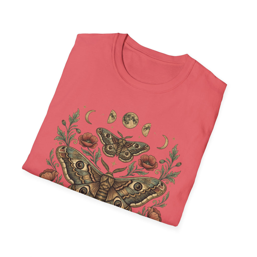 Moth & Moon Botanical T-Shirt — Vintage Poppy Moth Graphic Tee